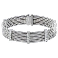 Lepozzi 0.54 Carat Diamond Coil Bangle Bracelet in White Gold