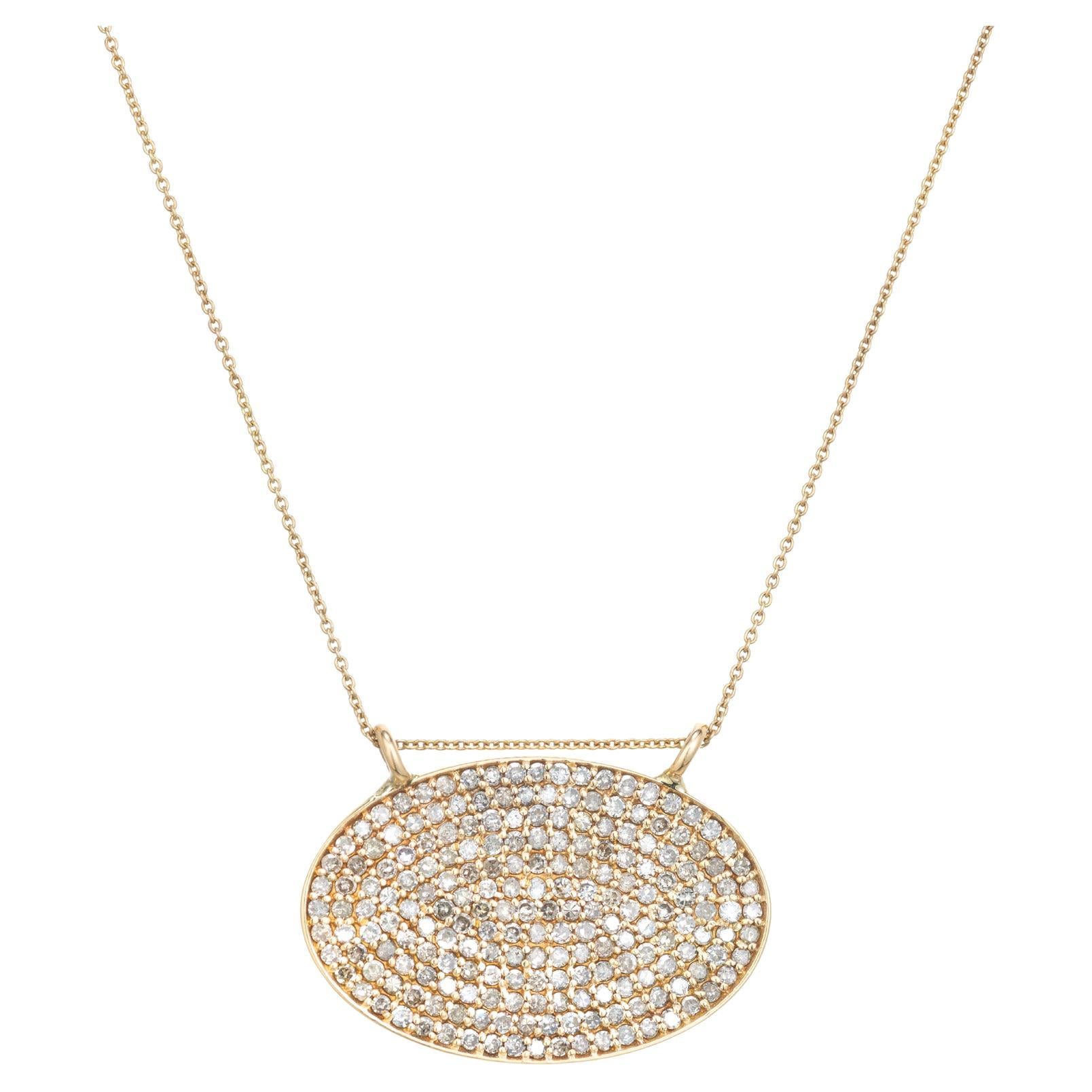 Lera Jewels 1.00 Carat 1.00 Carat Diamond Yellow Gold Pendant Necklace For Sale