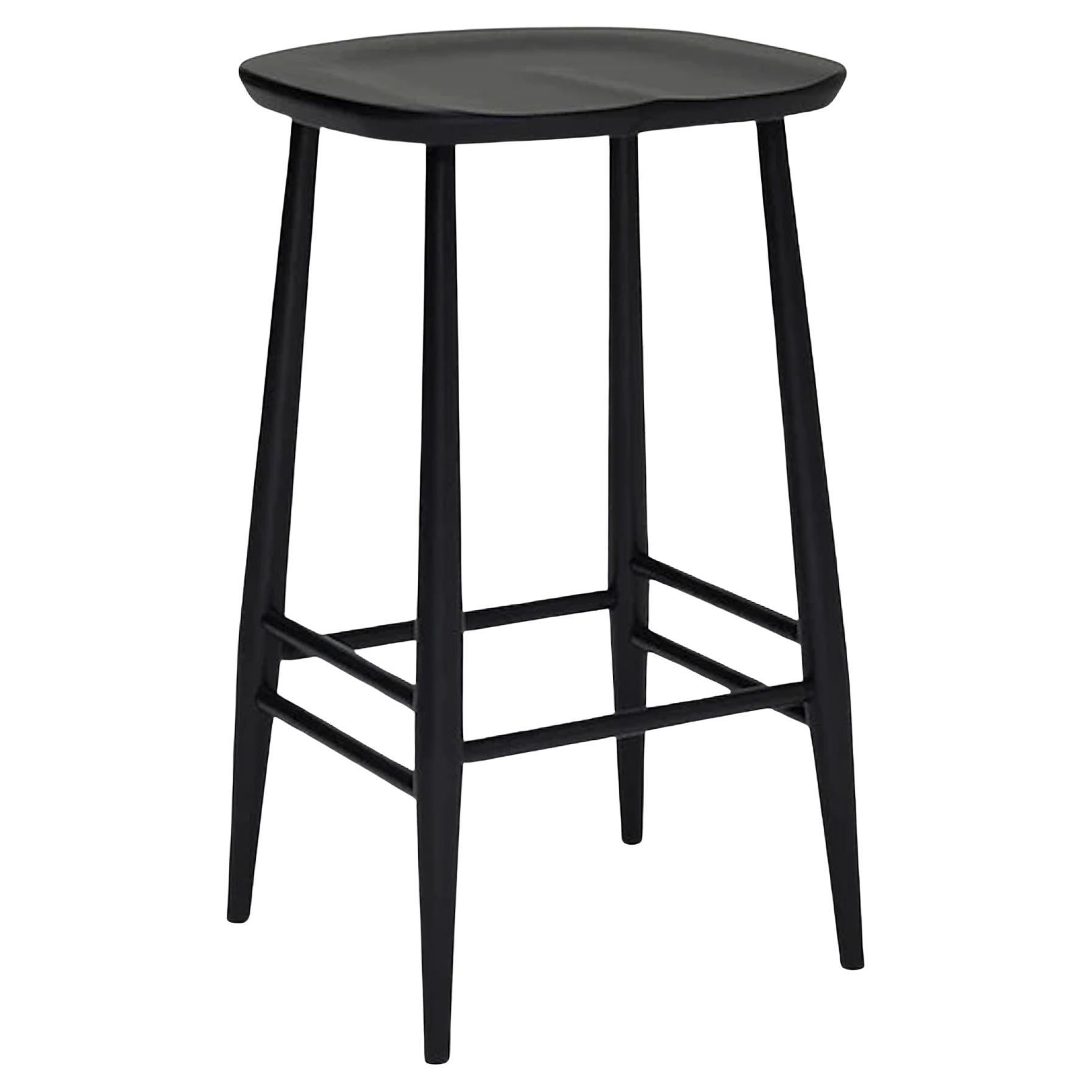 L.Ercolani Utility Black Bar Stool Designed by Lucian R Ercolani in Stock For Sale