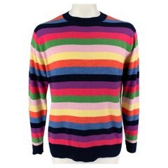 LERET LERET Size L Multi-Color Stripe Cashmere Crew-Neck Sweater