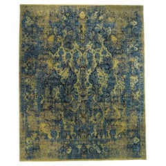 Lerici Hand-Knotted Rug in Wool & Silk, Transitional Design, India
