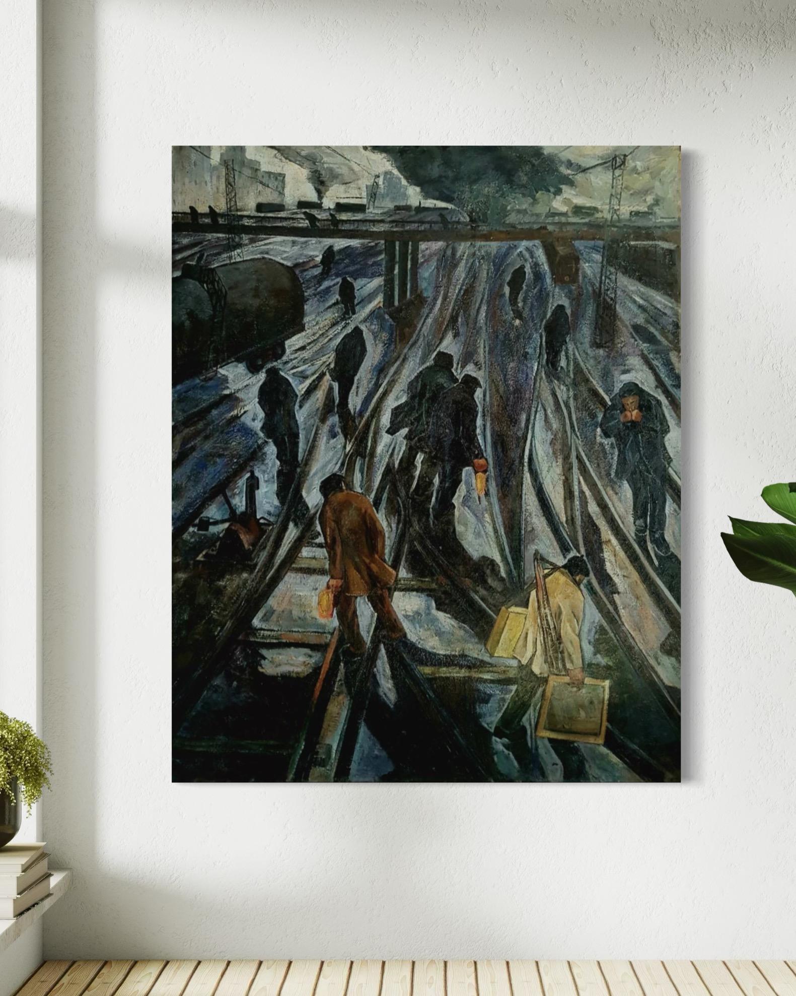 Mañana Arte figurativo, Realismo social Pintura al óleo original, Lista para colgar - Painting Impresionista de Lernik Davtyan