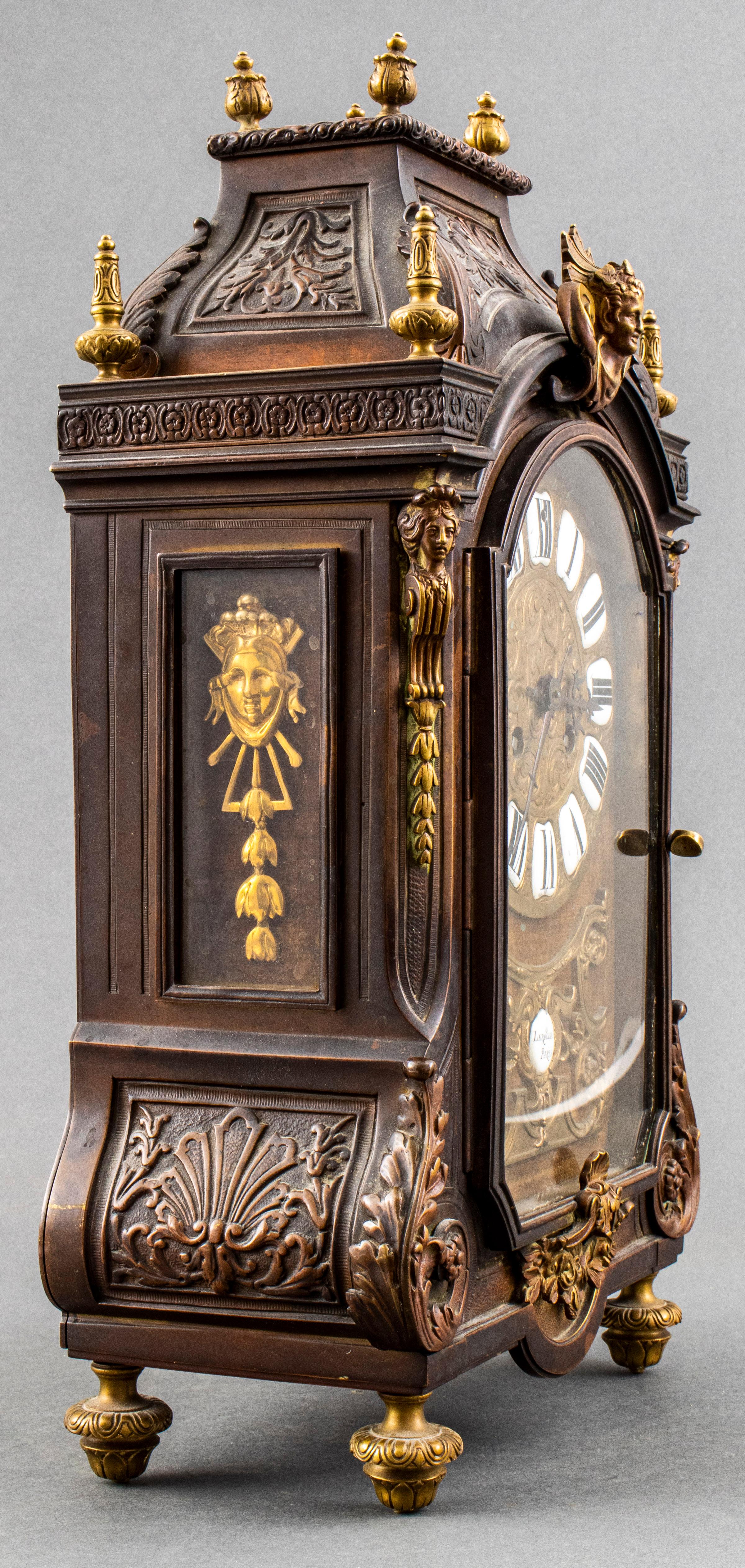 Lerolle Freres French Régence Style Bronze Mantel Clock 2