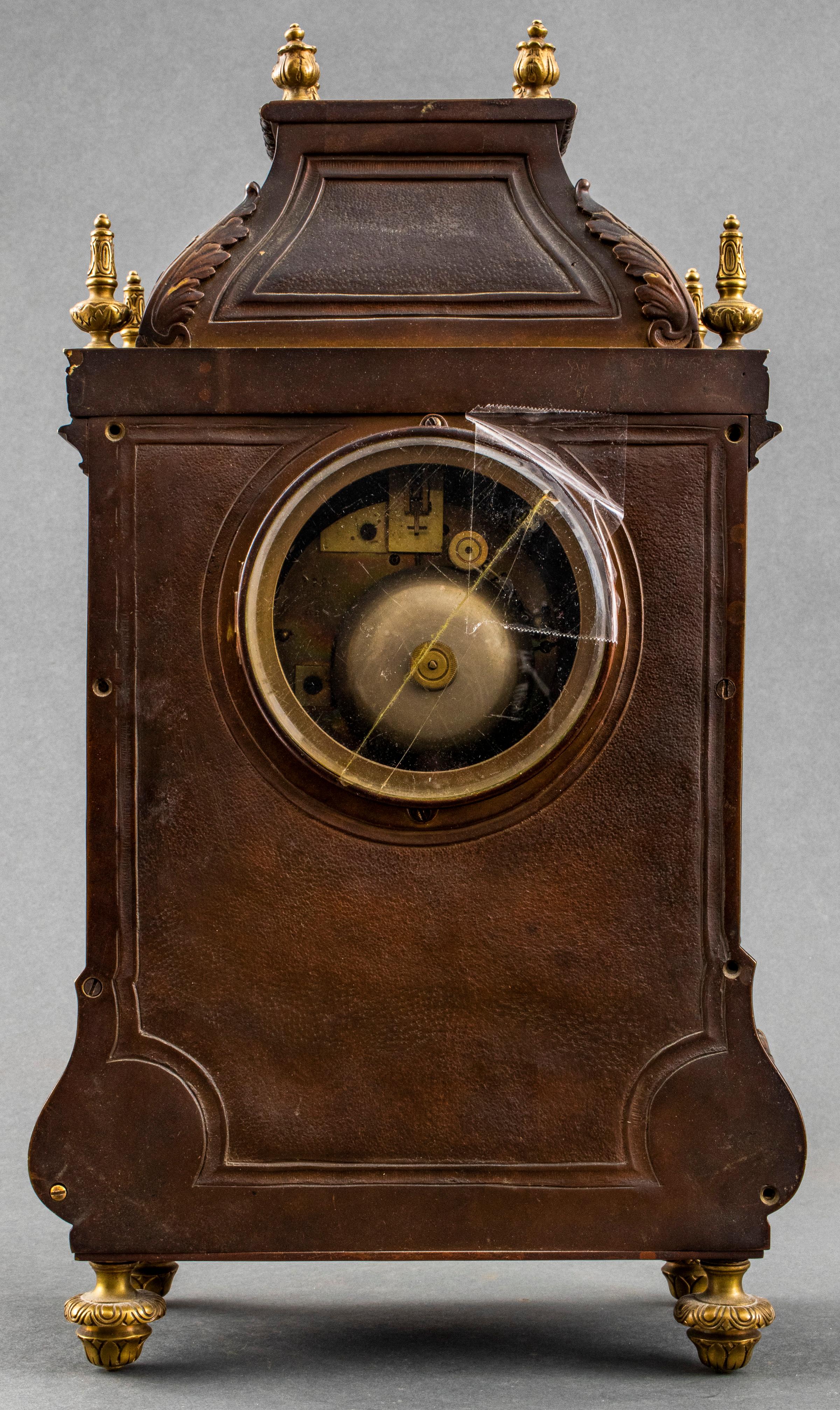 Lerolle Freres French Régence Style Bronze Mantel Clock 3