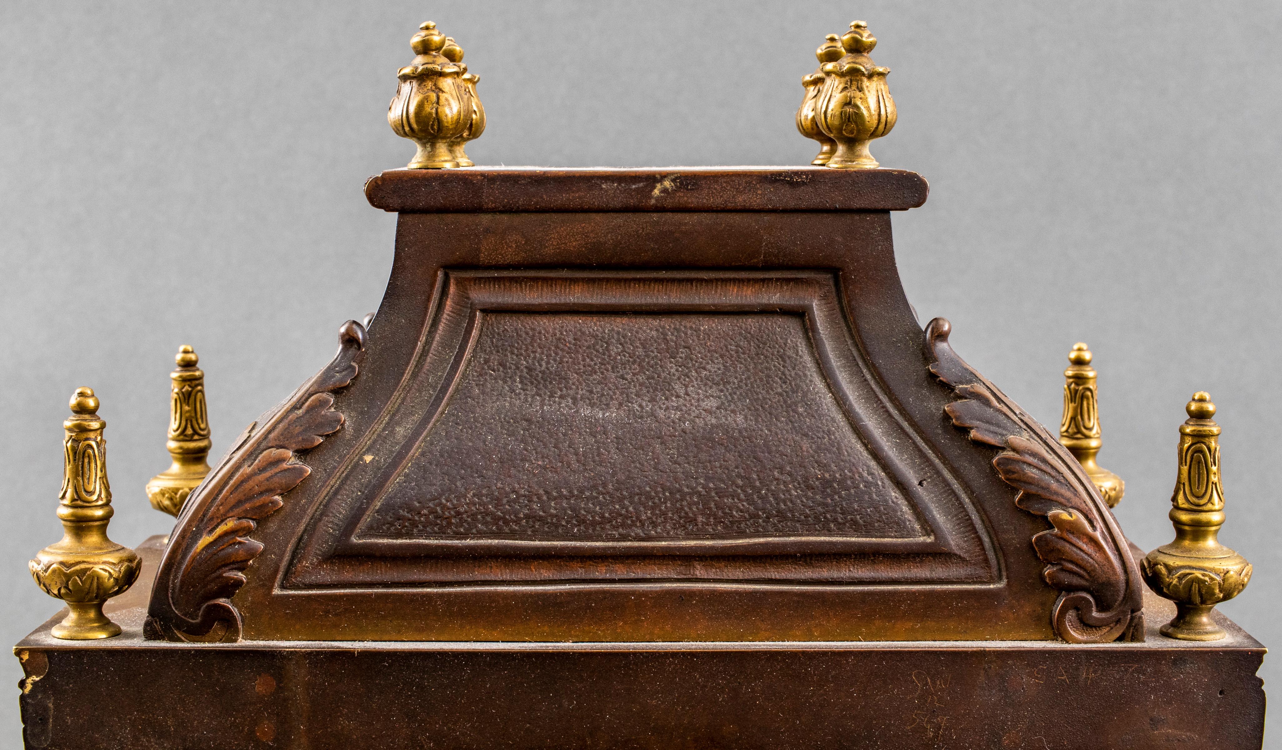 Lerolle Freres French Régence Style Bronze Mantel Clock 4