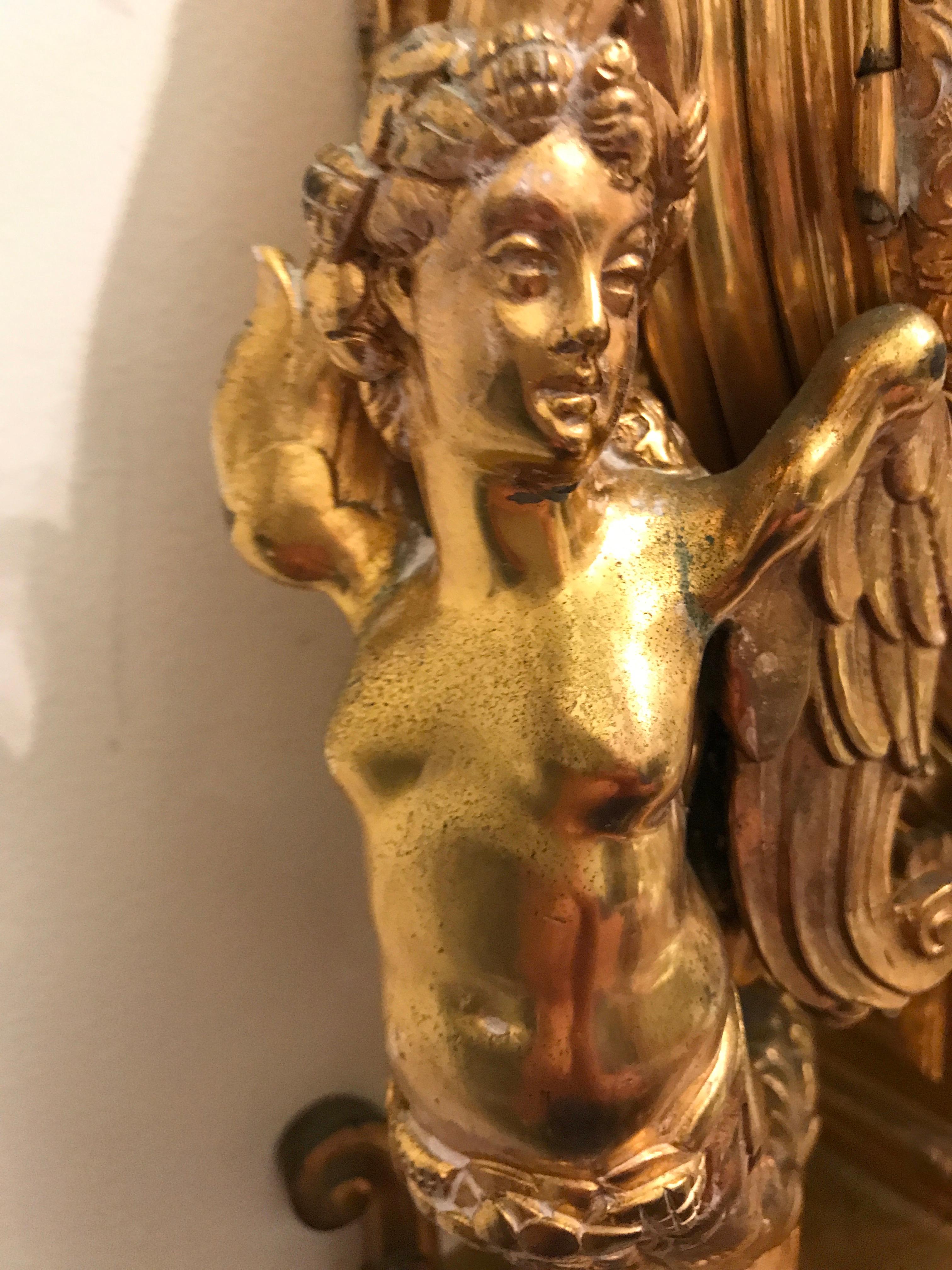 Lerolle Freres Gilt Bronze Louis XVI Style Wall Clock, 19th Century For Sale 6