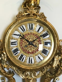 Lerolle Freres Gilt Bronze Louis XVI Style Wall Clock, 19th Century