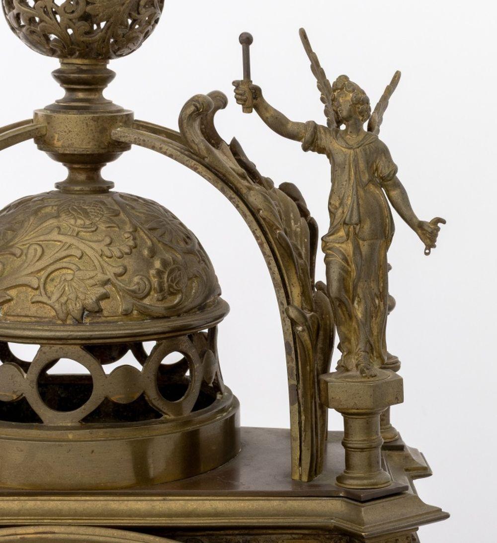 Louis XIV LeRolle Regence Style Brass Pedestal Clock For Sale