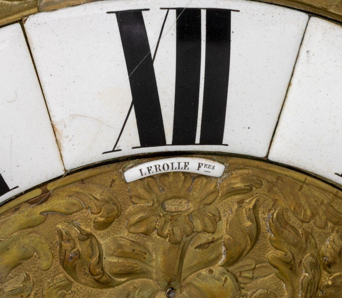 19th Century LeRolle Regence Style Brass Pedestal Clock For Sale