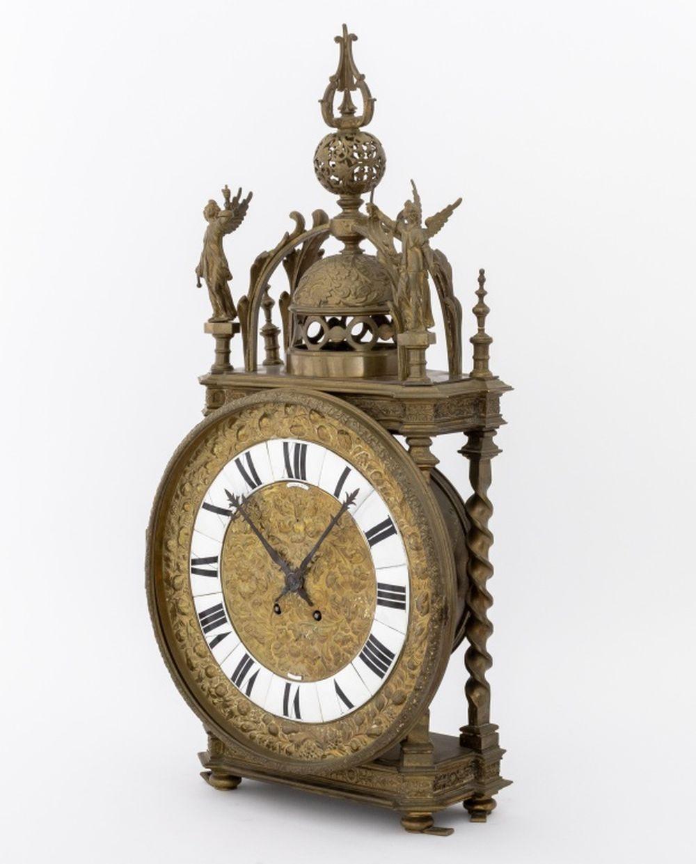 LeRolle Regence Style Brass Pedestal Clock For Sale 1