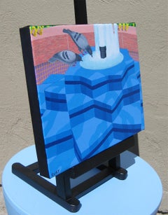 Blue Fountain, Original Painting