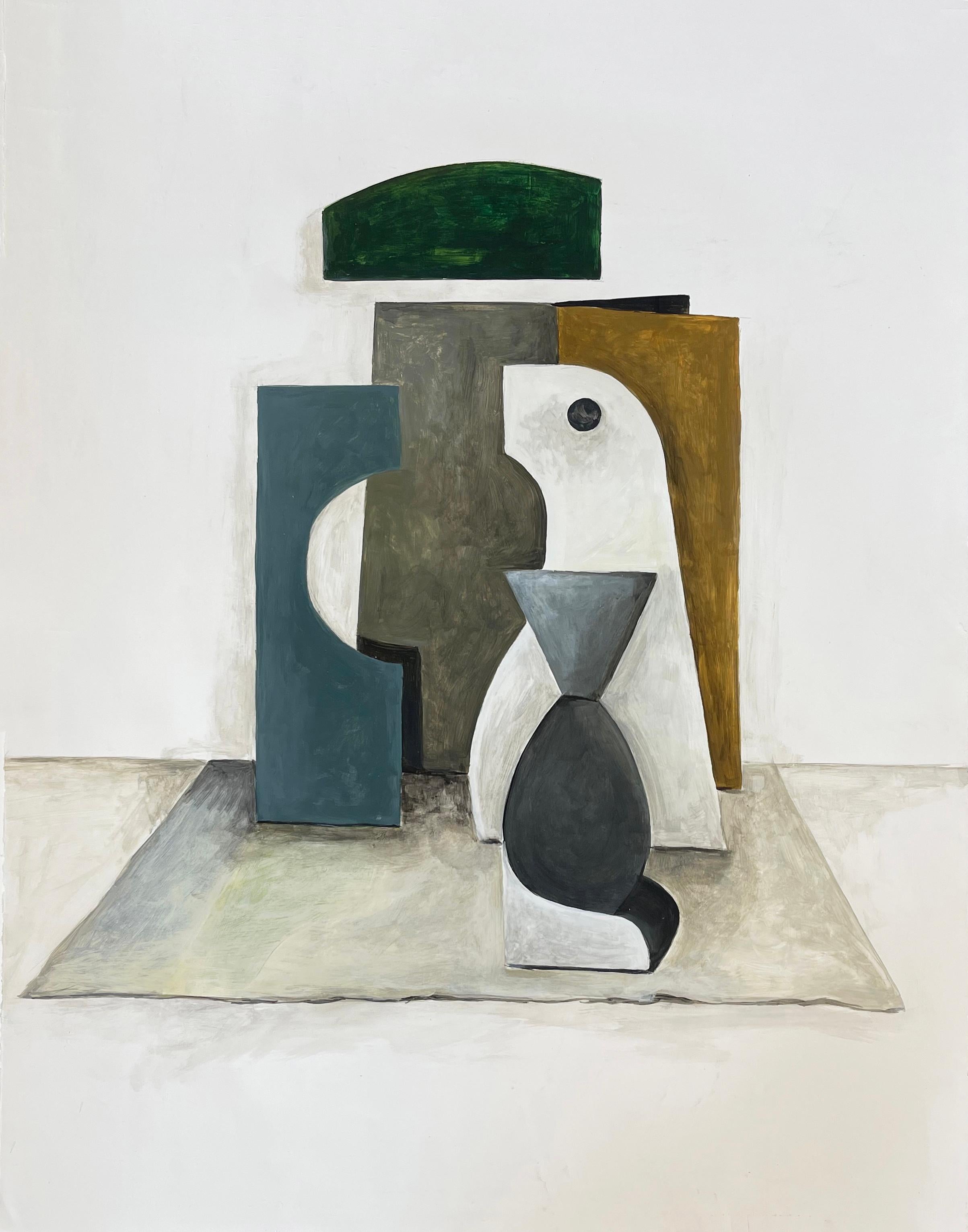 Leroy Dewees "Cubism Series" 2021, Mixed Media Collage on Panel with