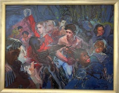 Untitled Mid-Century Painting of Party by African-American Artist from Detroit.