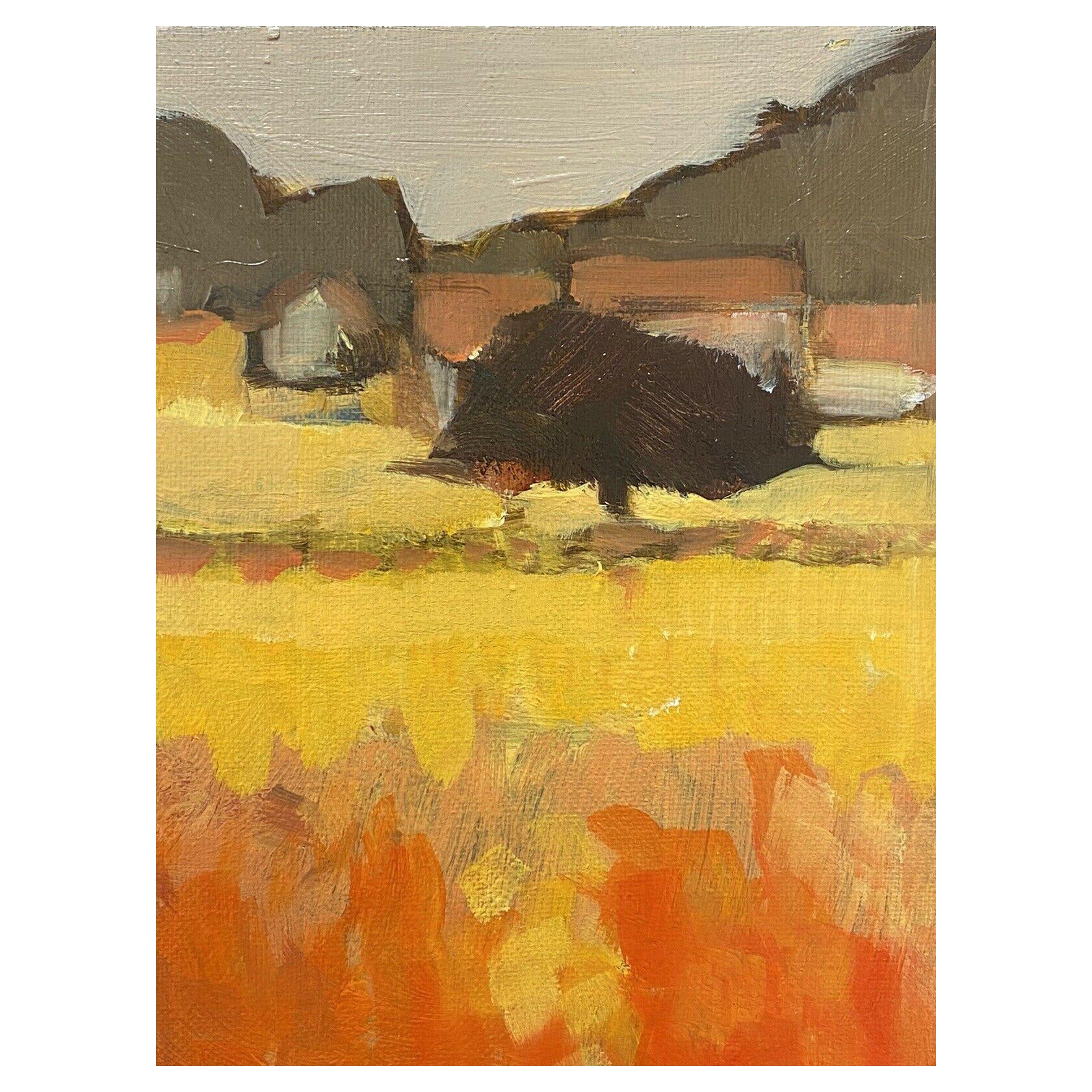 Französisches zeitgenössisches modernistisches Ölgemälde von Leroy, Provence-Landschaft im Angebot