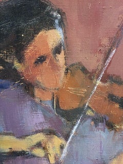 Leroy, French Contemporary Modernist Painting, Lady Playing Violin
