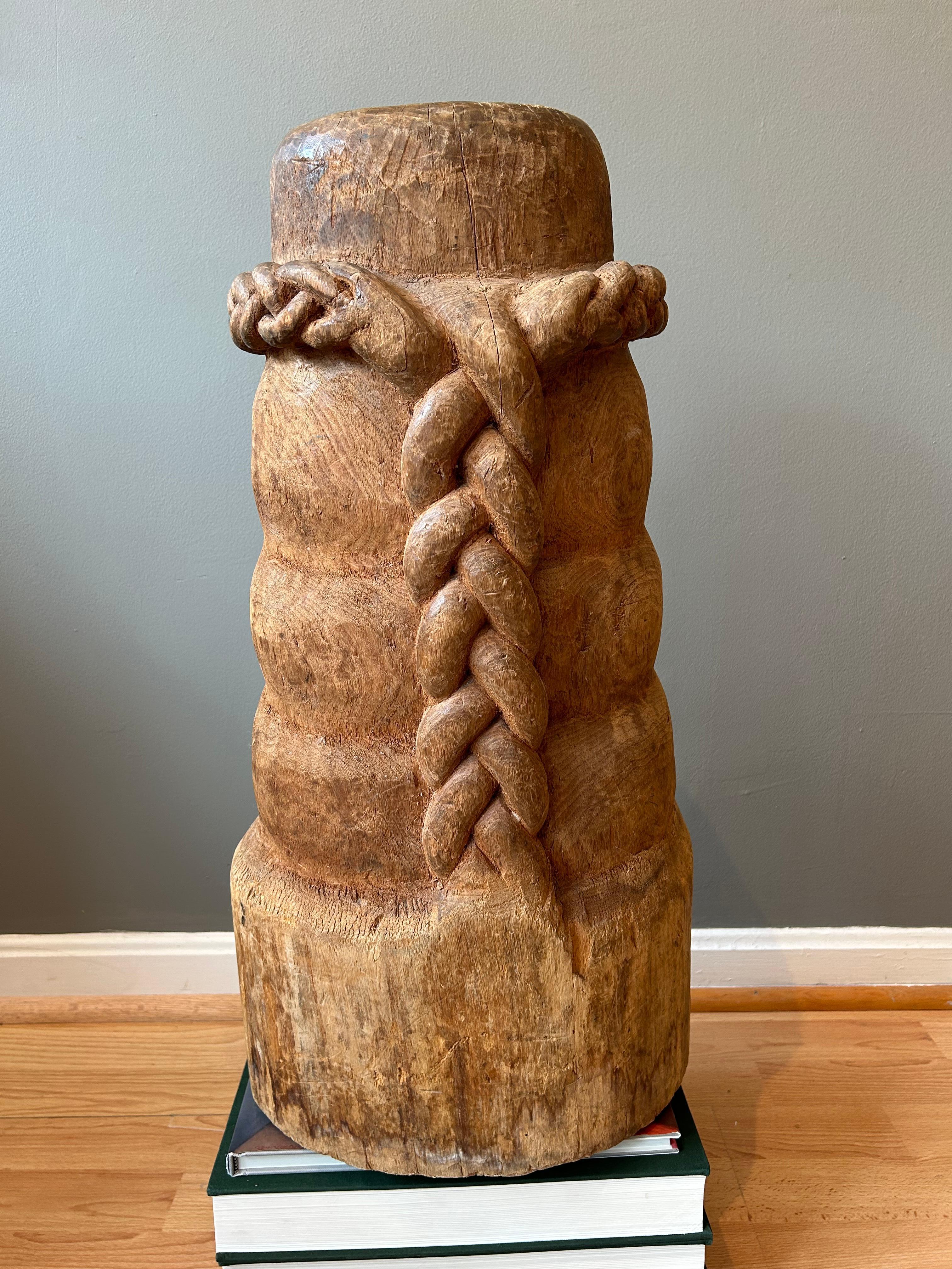 Wood Carving of Seminole Indian Chief and Wife - Folk Art Sculpture by Leroy Jackson