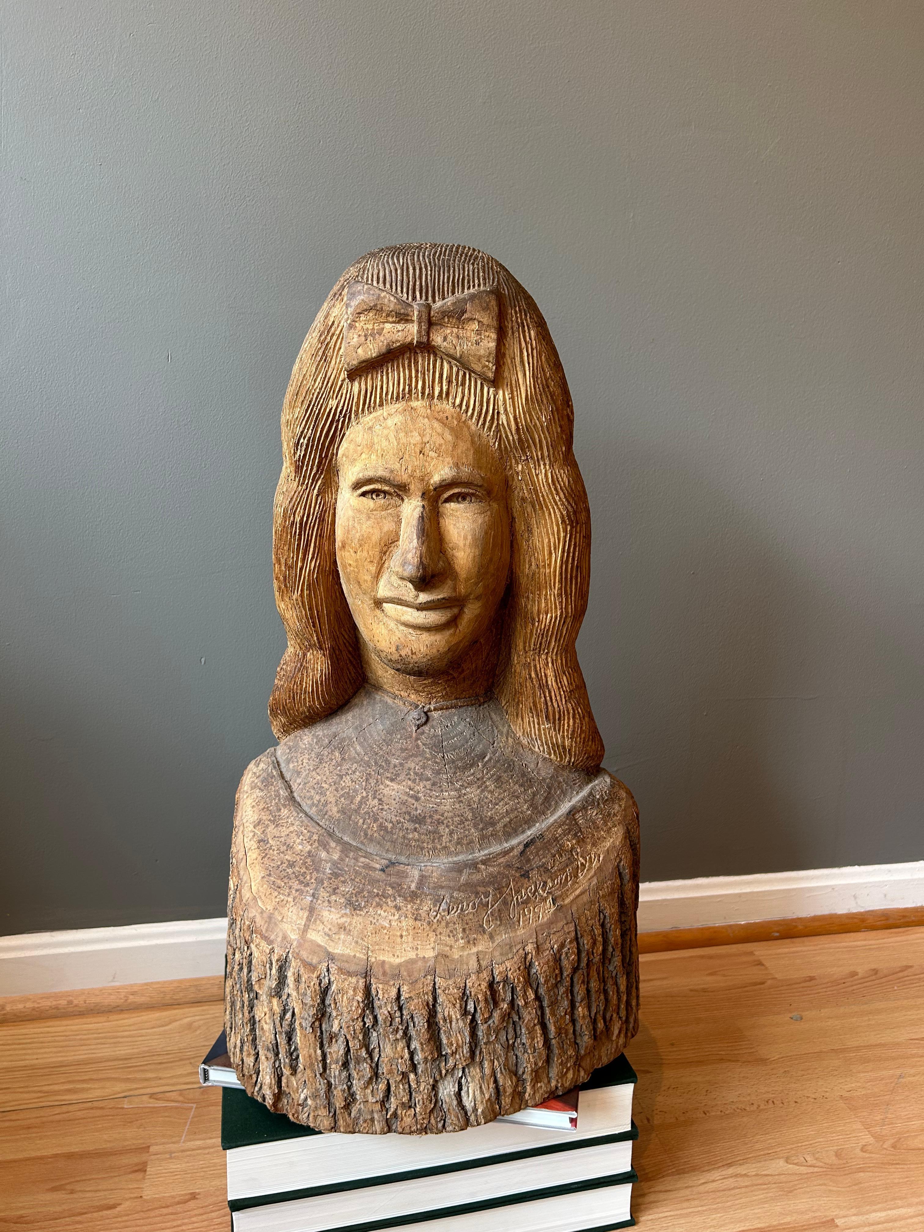 Wood Carving of Seminole Indian Chief and Wife For Sale 1