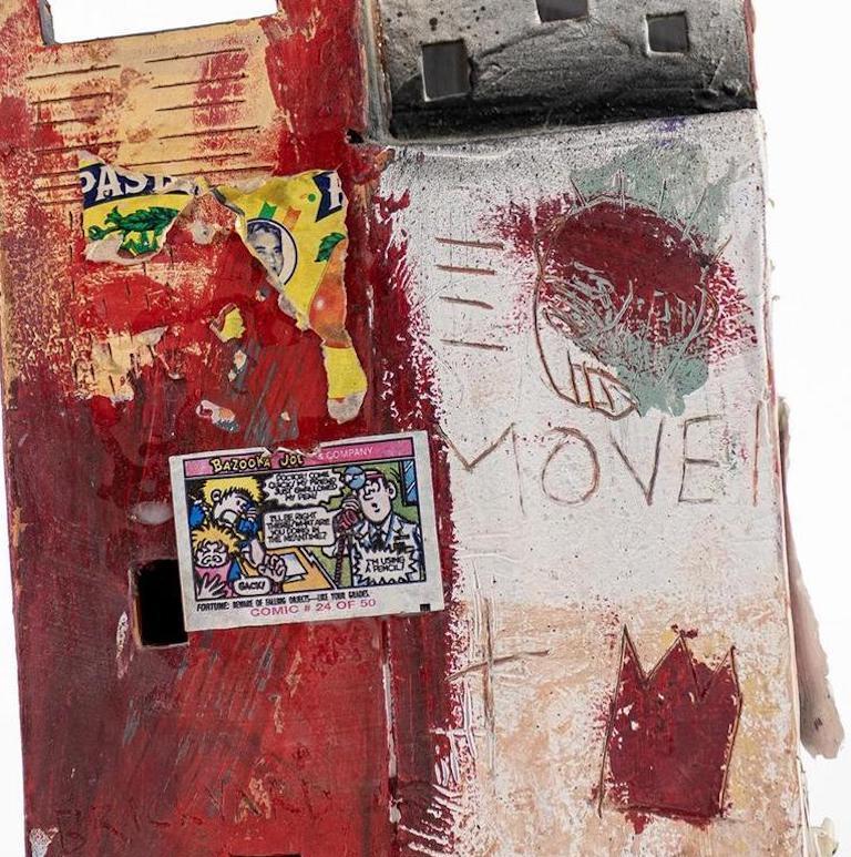 House clay sculpture of urban city row home w/ multiple Black History references For Sale 6