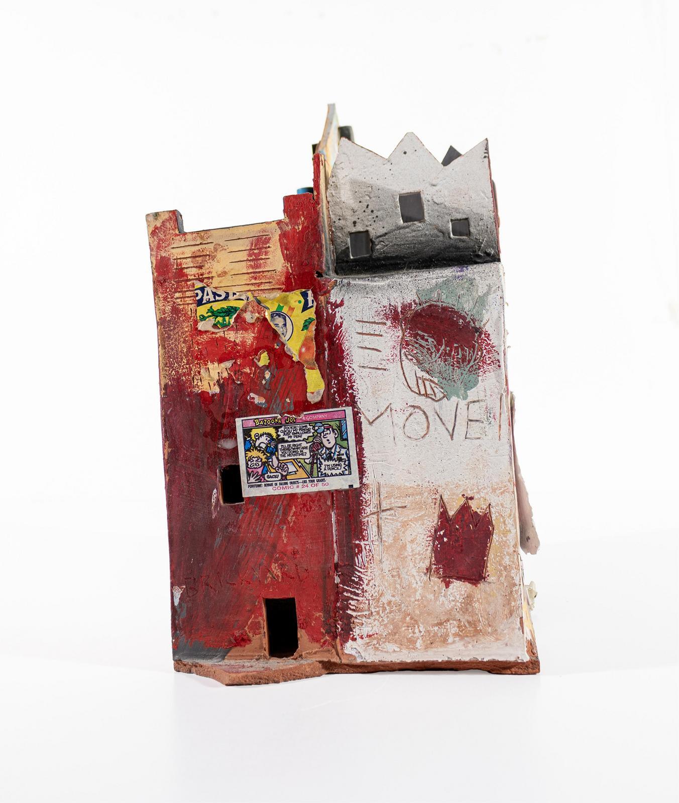 House clay sculpture of urban city row home w/ multiple Black History references For Sale 1