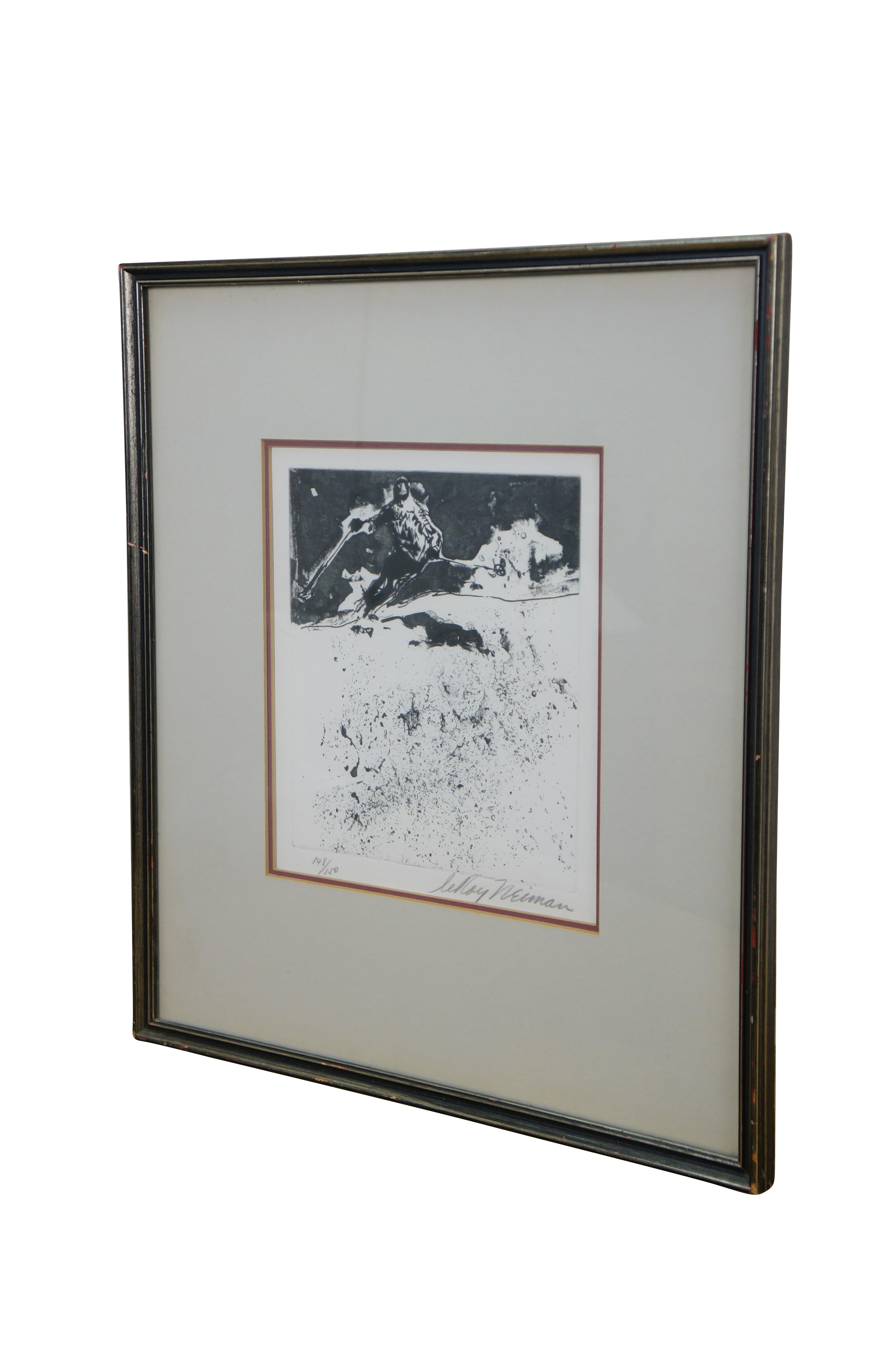 Late 20th century LeRoy Neiman black and white etching titled 