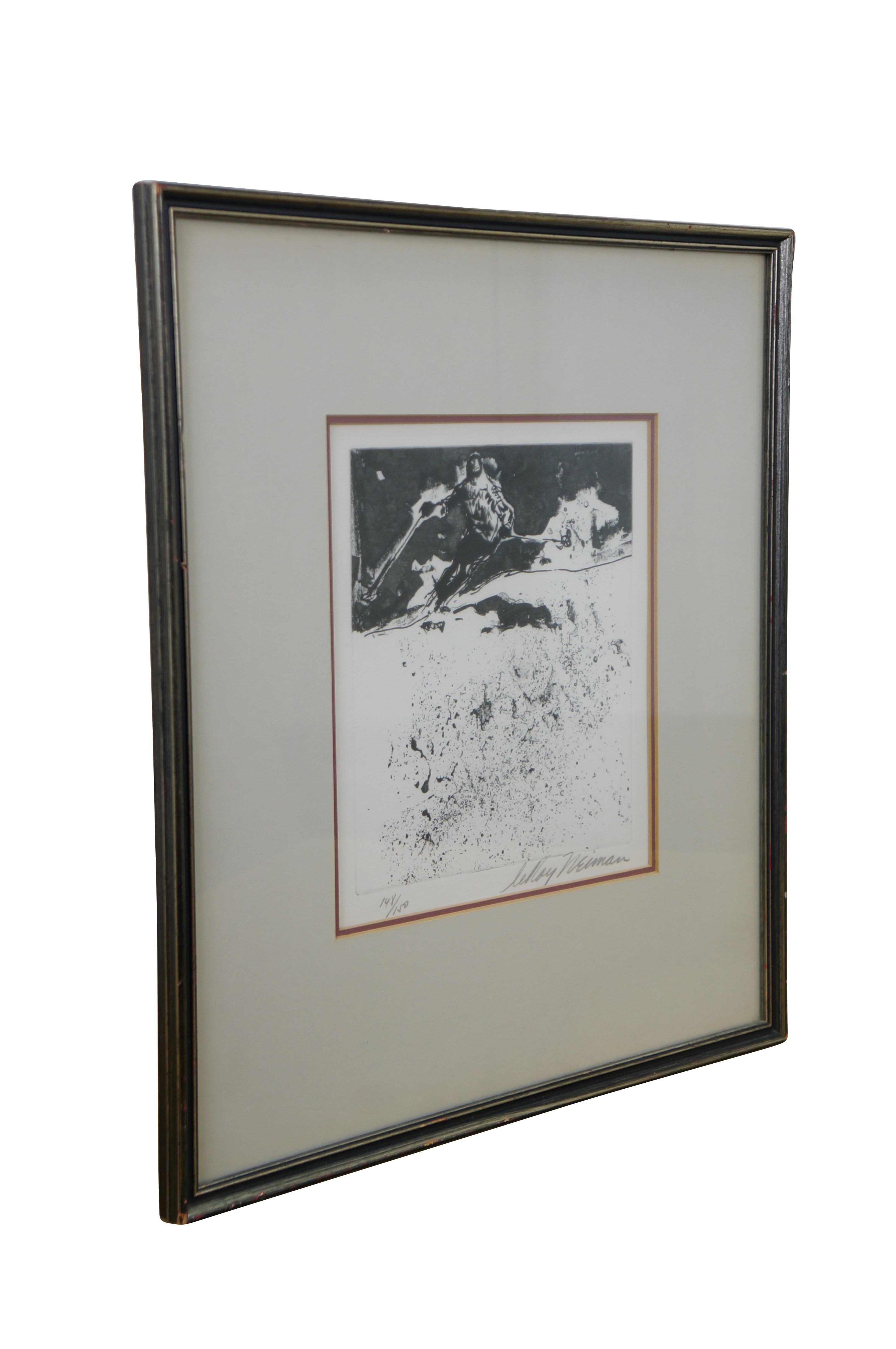 Modern LeRoy Neiman 1972 Signed Framed Alpine Skiing VII Etching 16