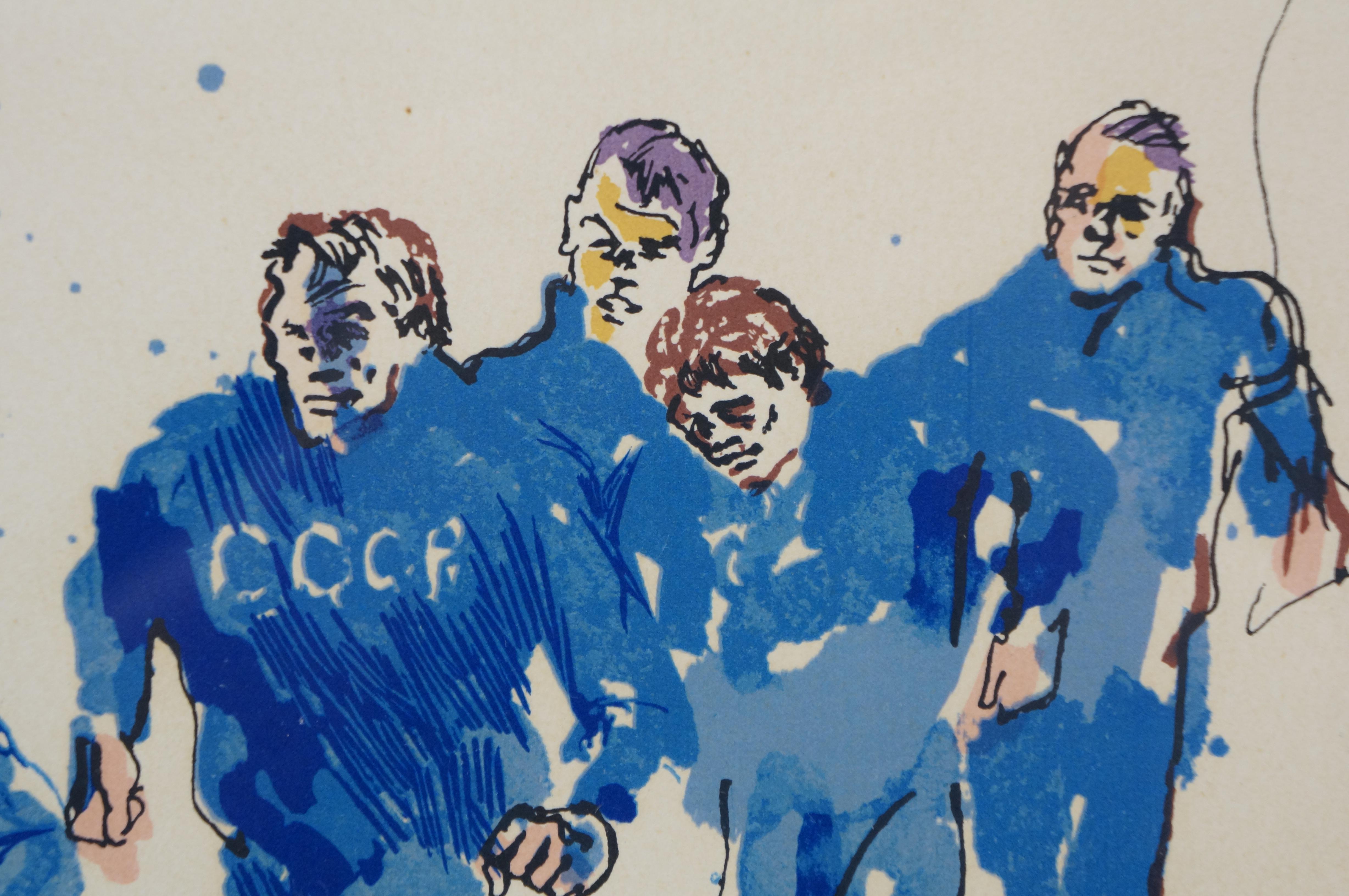 LeRoy Neiman 1972 signiert russische Boxmannschaft München Olympics Serigraphie 26