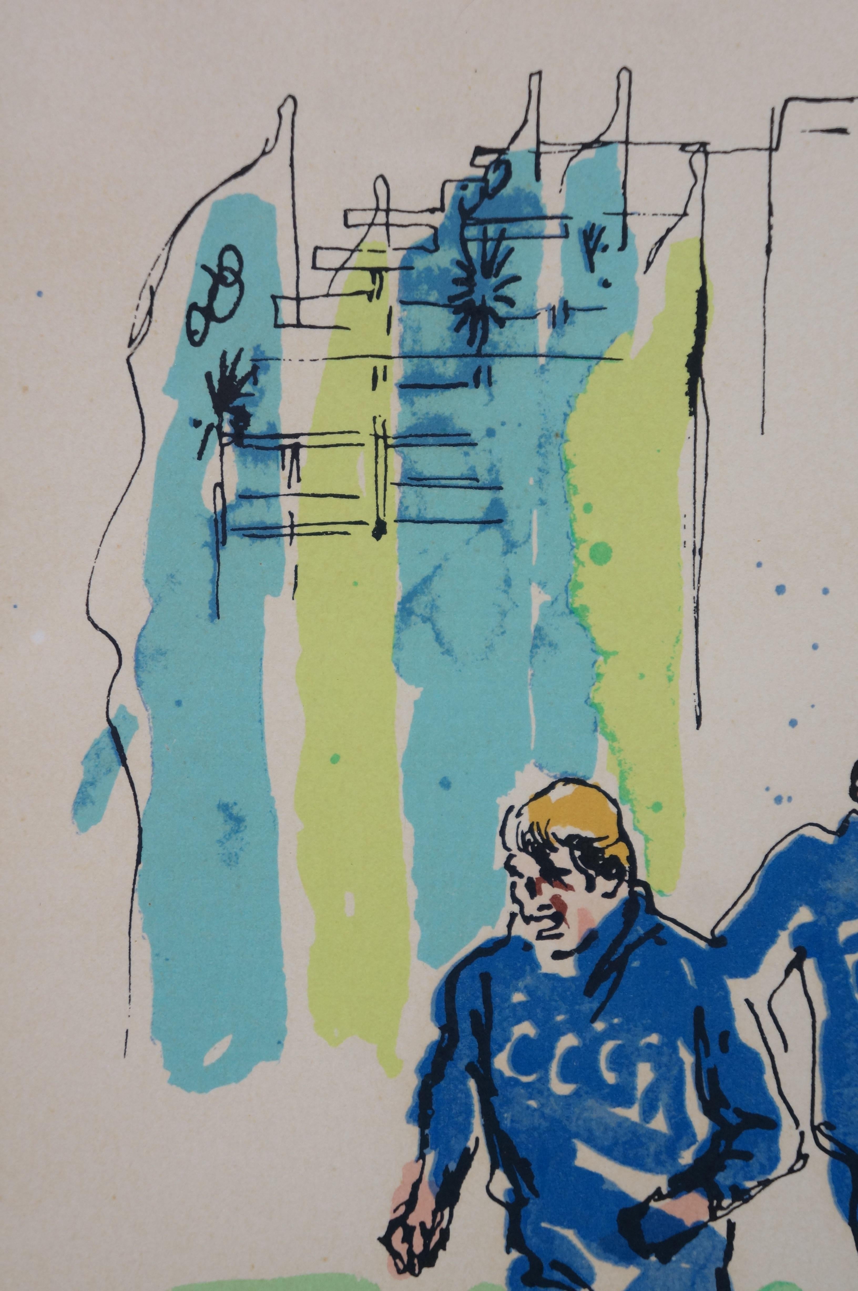 LeRoy Neiman 1972 signiert russische Boxmannschaft München Olympics Serigraphie 26