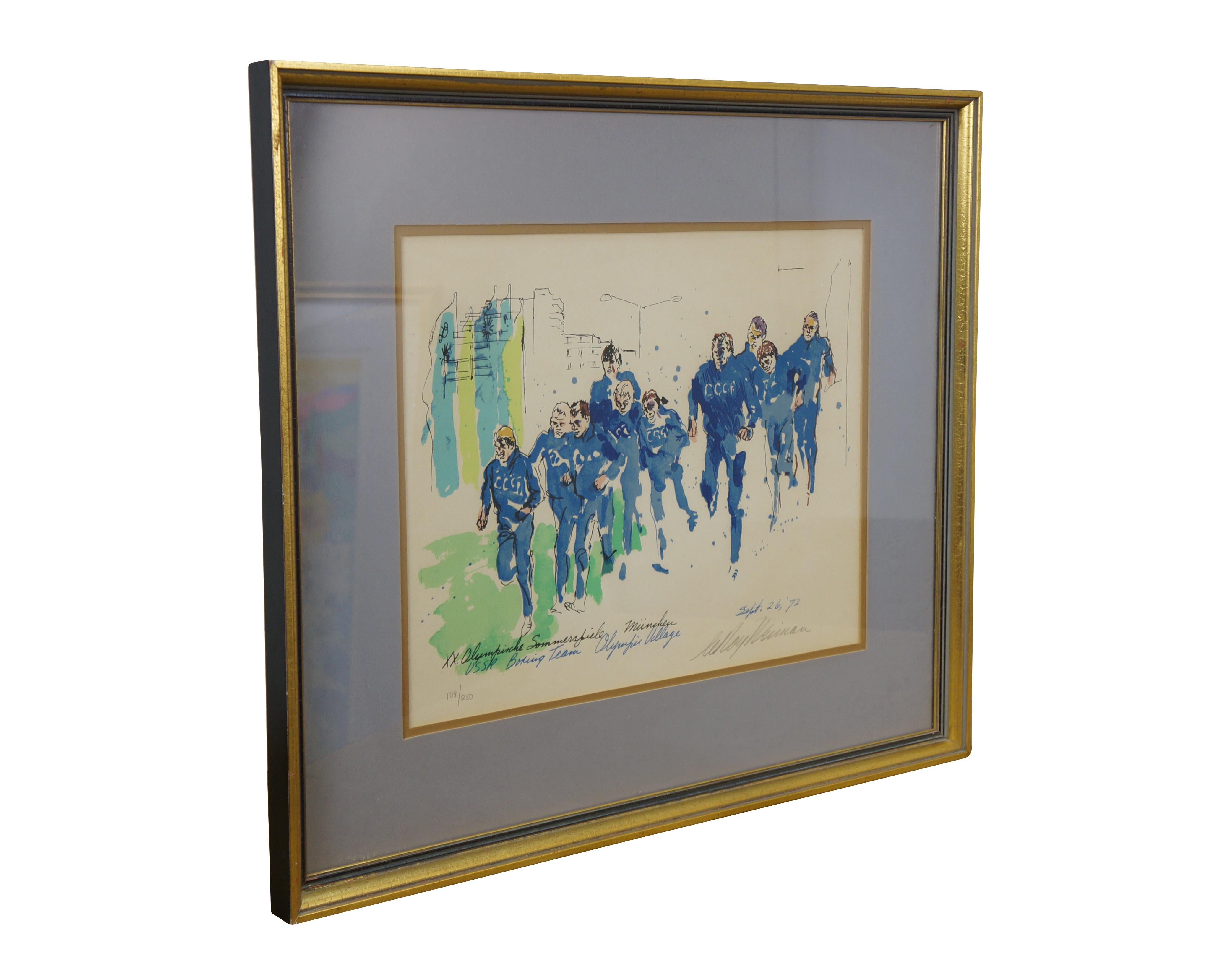 LeRoy Neiman 1972 signiert russische Boxmannschaft München Olympics Serigraphie 26