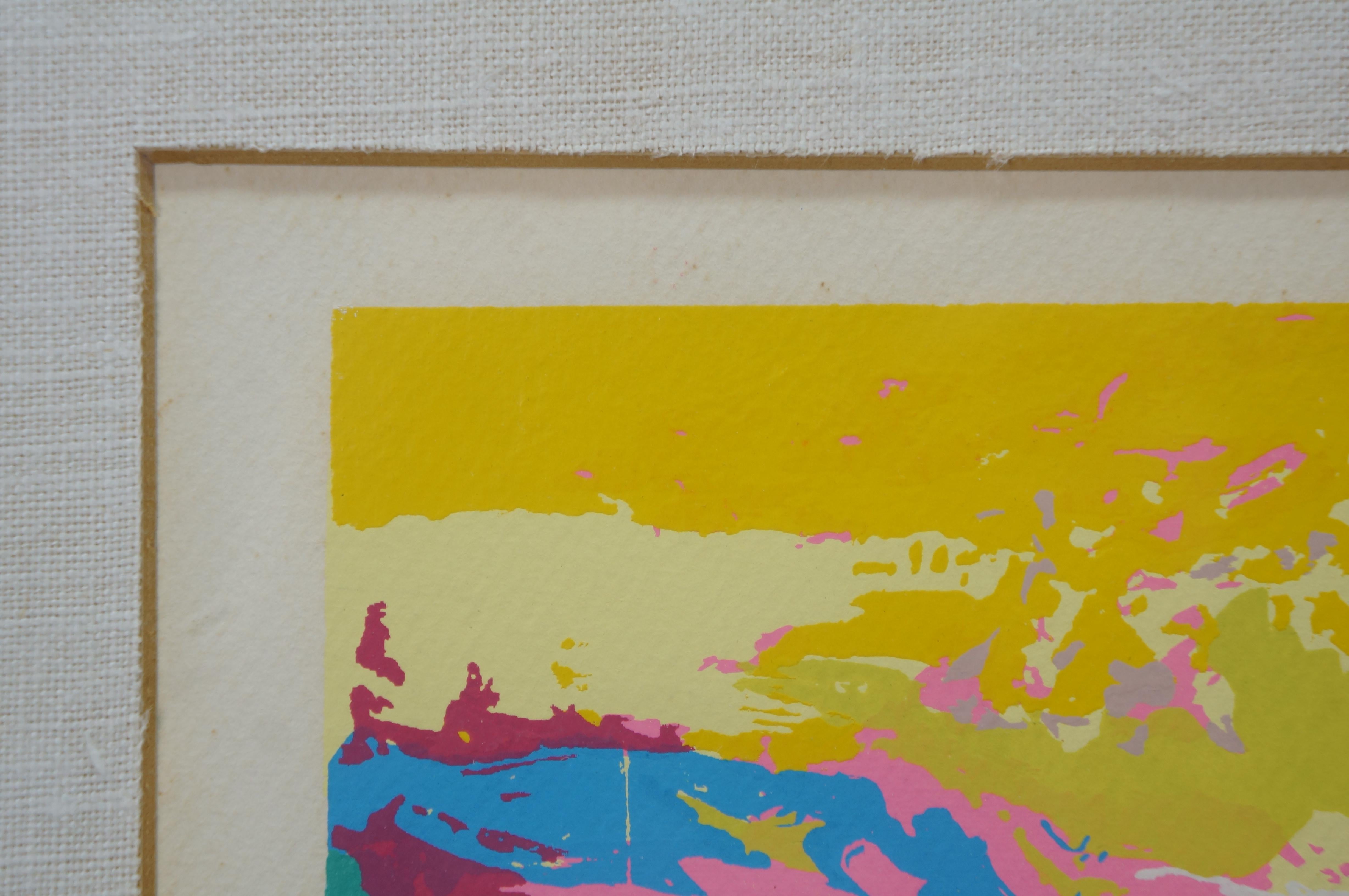 LeRoy Neiman 1973 signiert Abfahrtslauf Olymp Skifahrer Serigraphie drucken 36