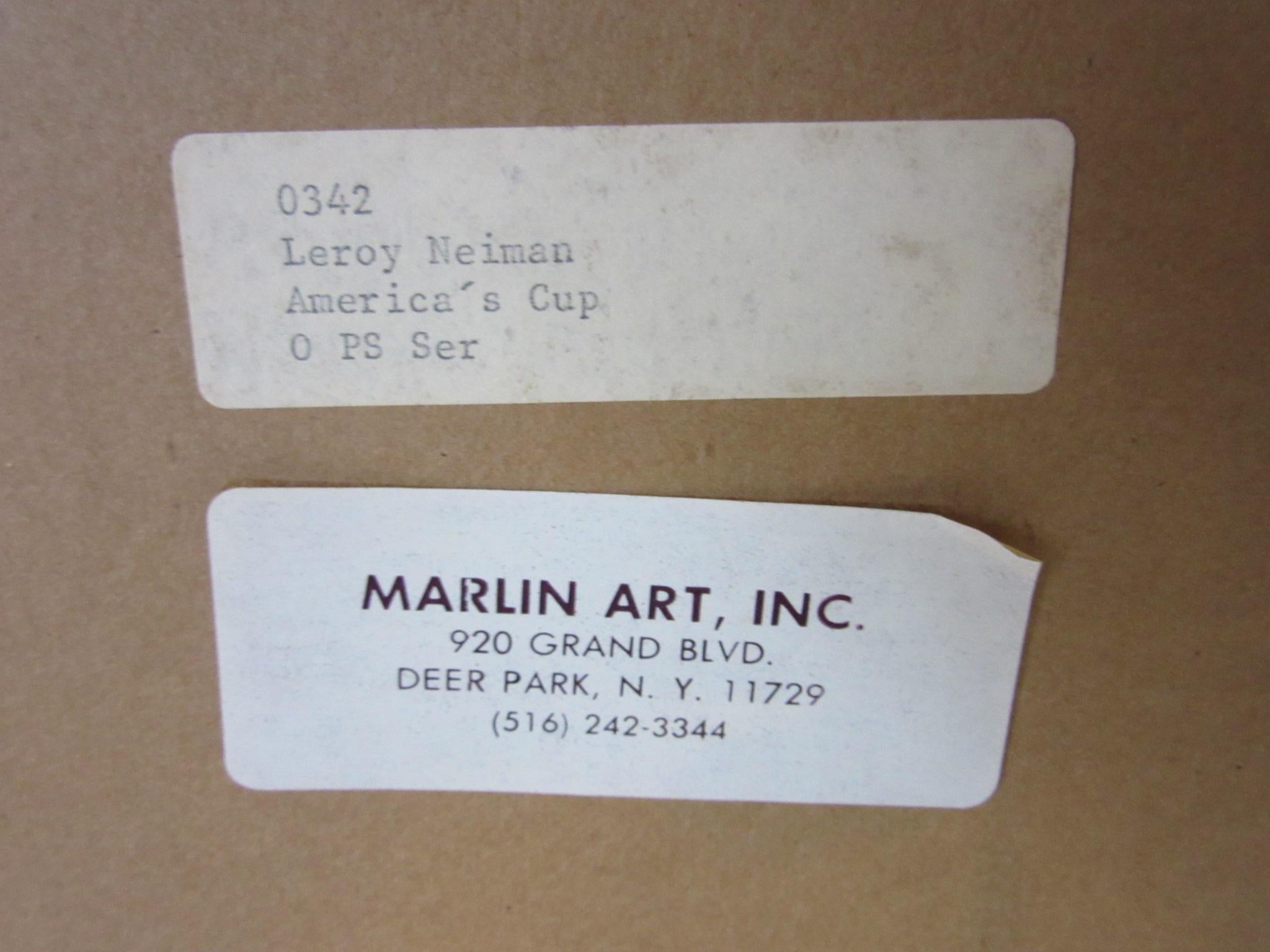 20th Century Leroy Neiman America's Cup Martha's Vineyard Pencil Signed Print