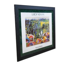 Leroy Neiman Arnold Palmer Arnie in the Rain Double Signed Golf Poster 37"