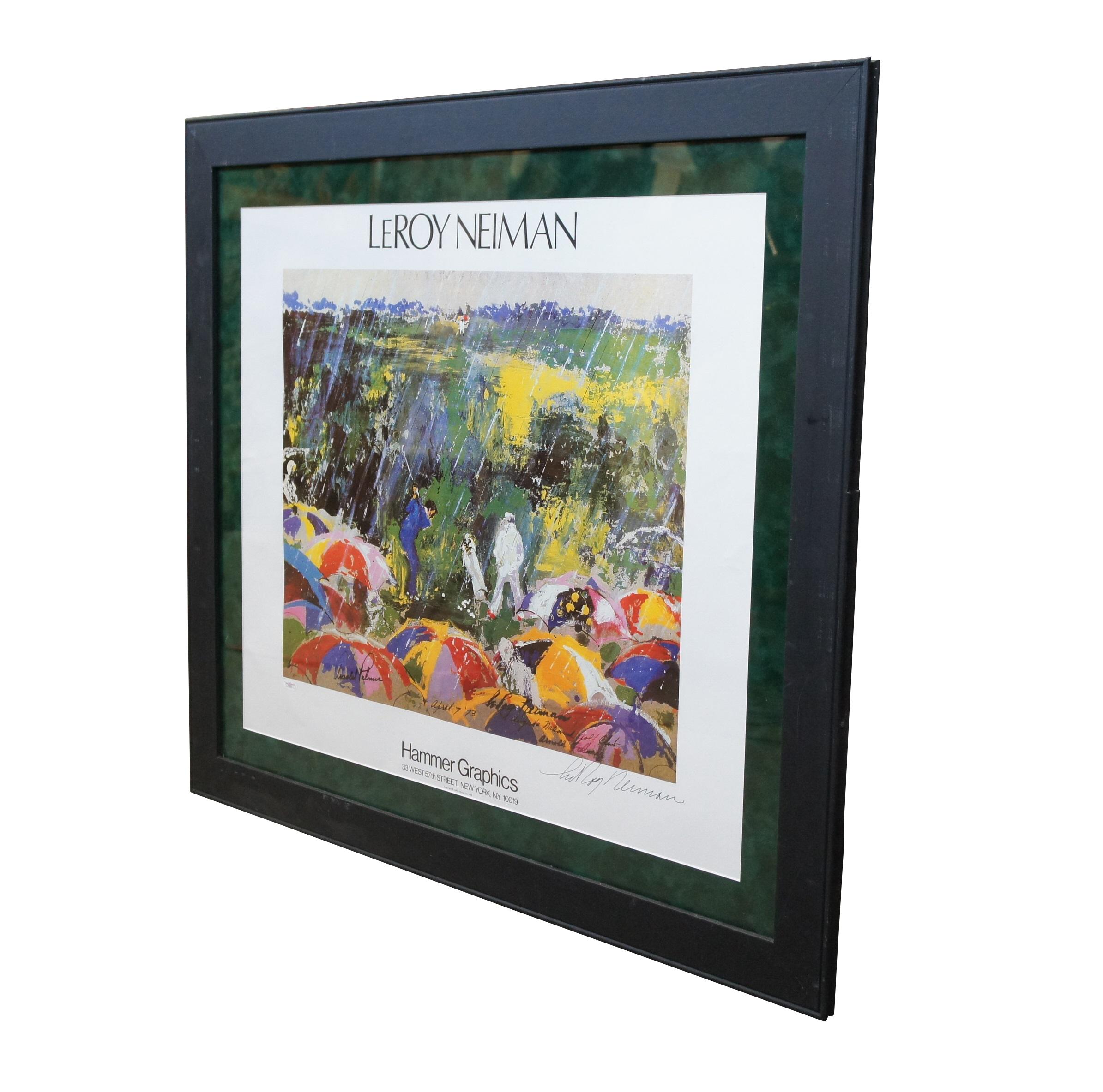 LeRoy Neiman Arnold Palmer Arnie in the Rain Poster da golf con doppia firma 37 In condizioni buone in vendita a Dayton, OH