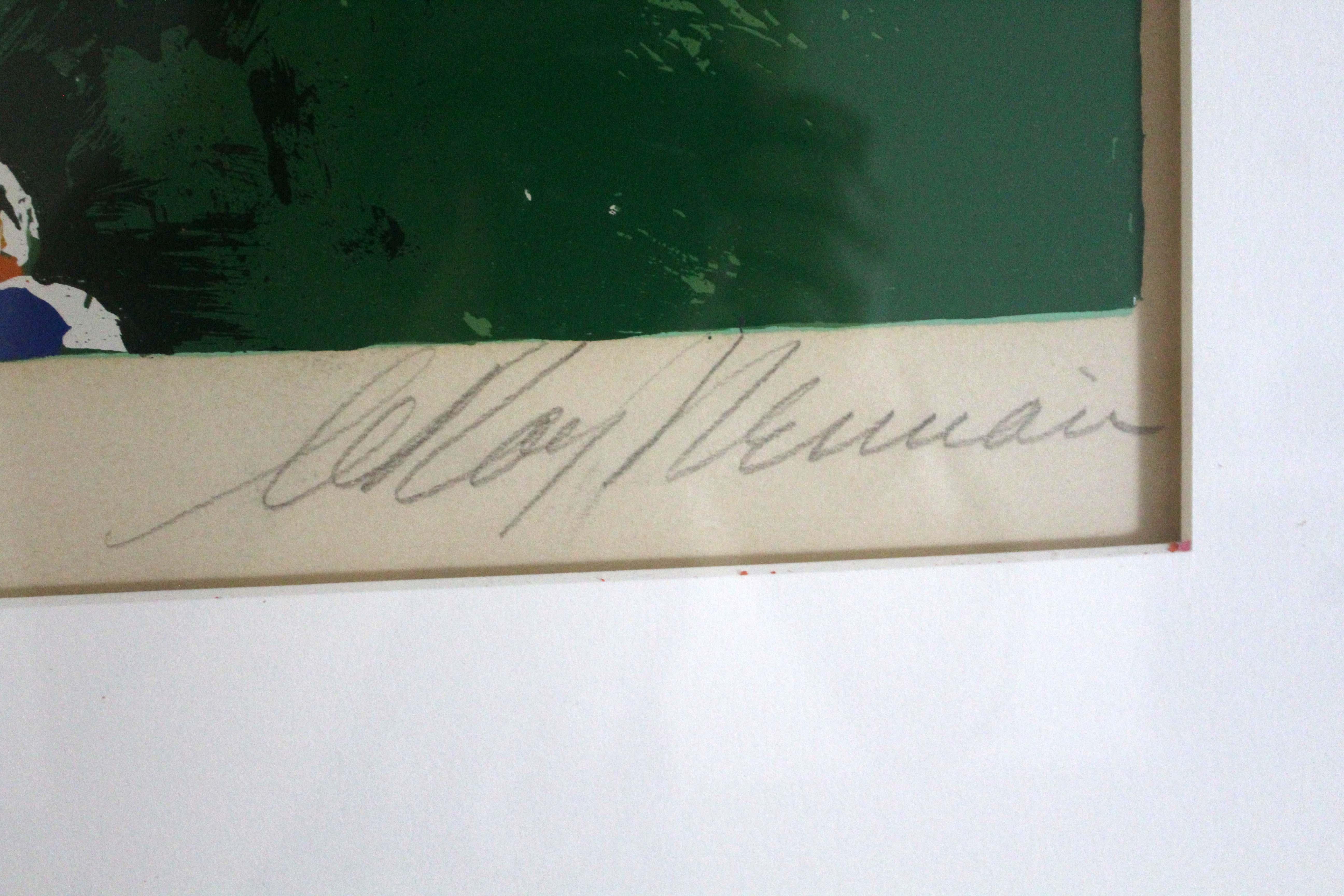 Late 20th Century LeRoy Neiman Black Break 1973 Signed Serigraph AP Framed For Sale