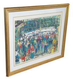 LeRoy Neiman "Chicago Options" 1990 Sérigraphie signée de la main Bourse Encadré