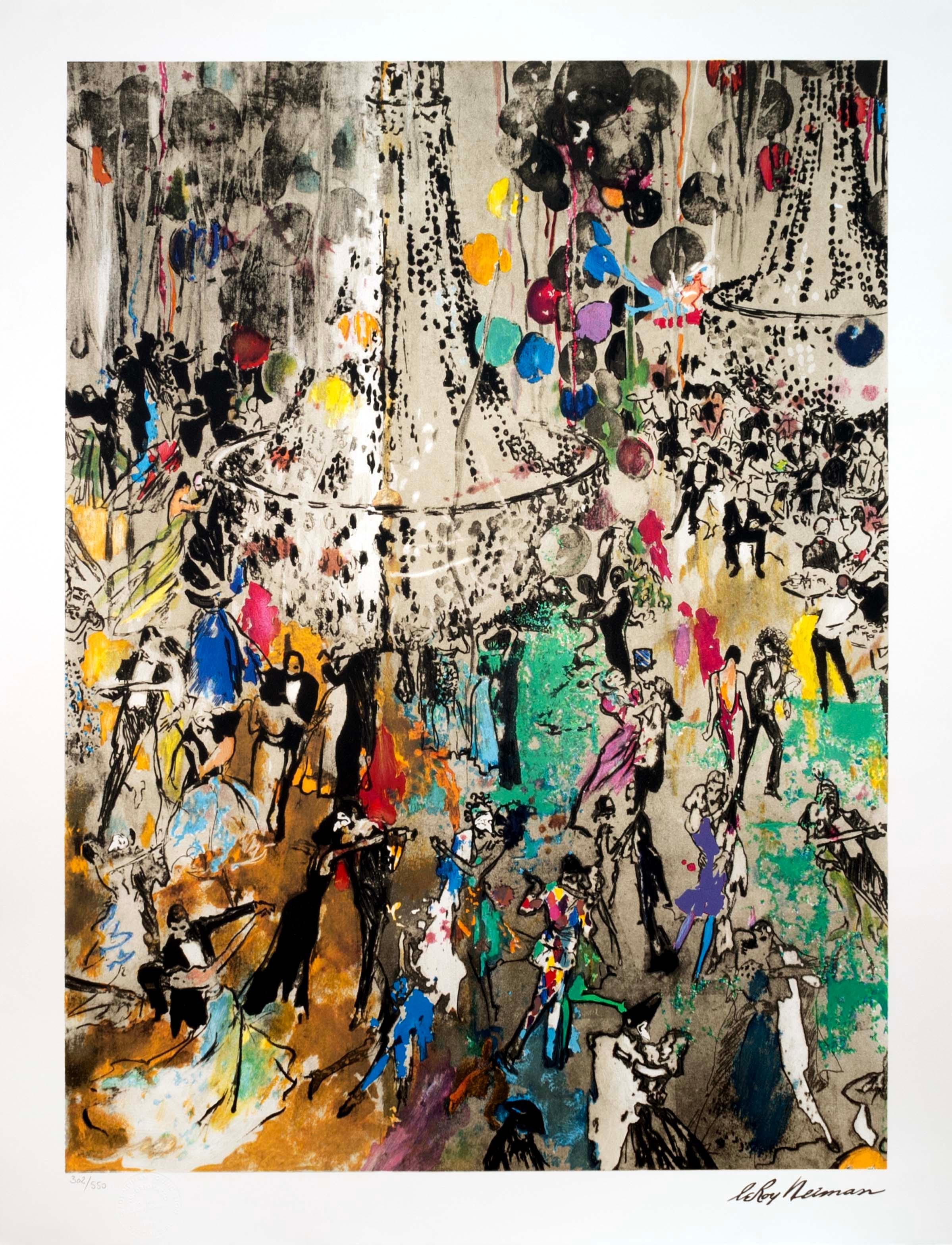 Americano LeRoy Neiman Dancing to Sinatra Litografia contemporanea 302/550 Senza cornice in vendita