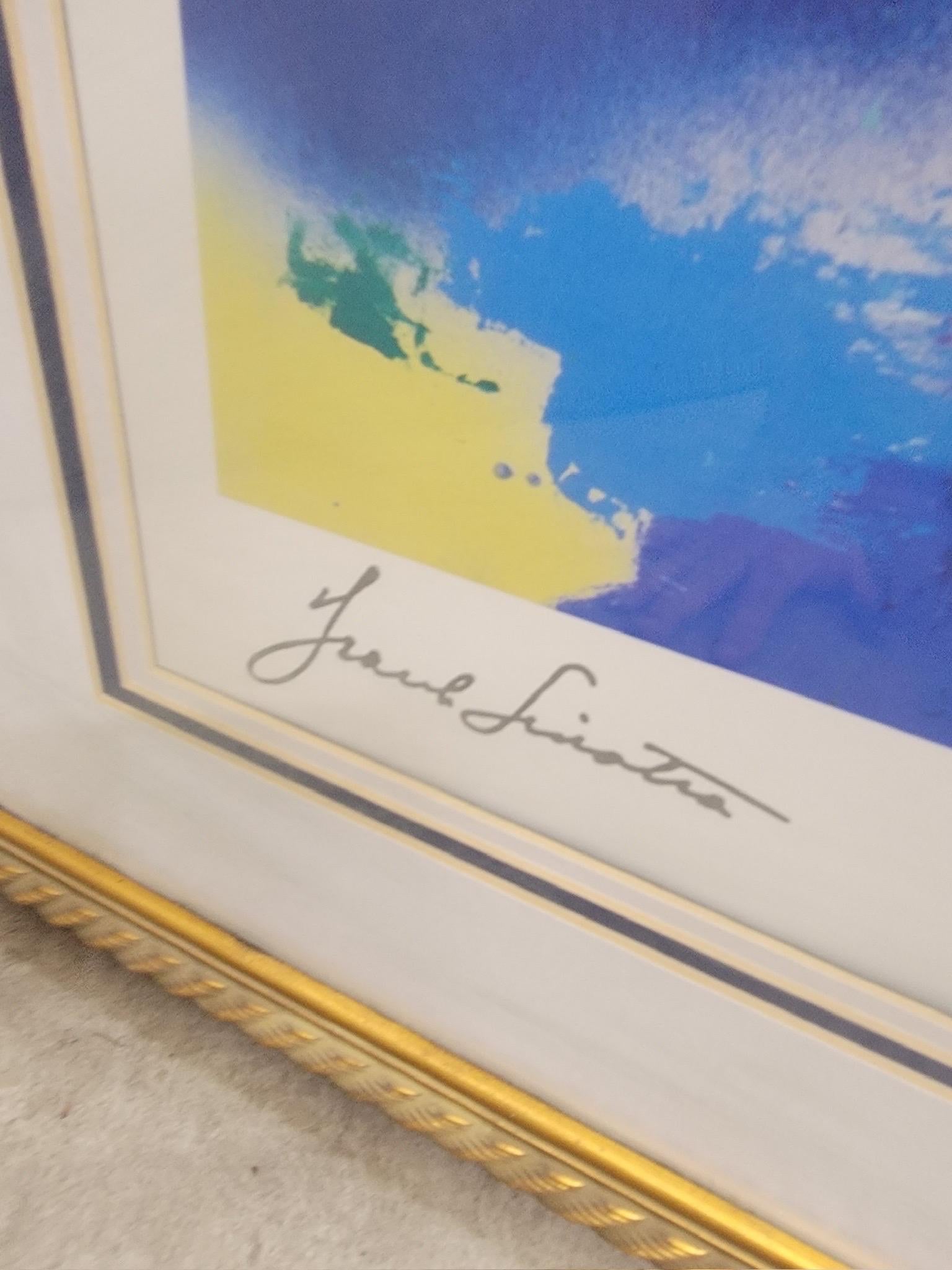 Modern Leroy Neiman Frank Sinatra Custom Framed & Hand Signed Lithograph For Sale