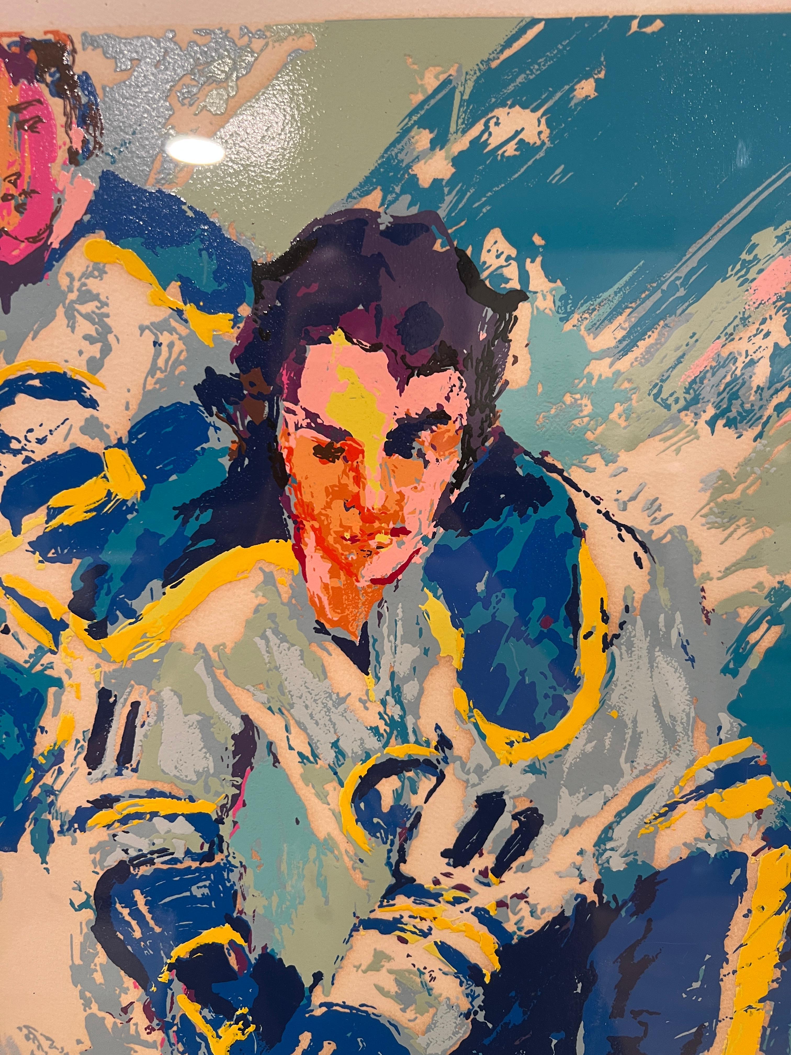 20ième siècle Sérigraphie de hockey « French Connection » signée LeRoy Neiman, vers 1977 en vente