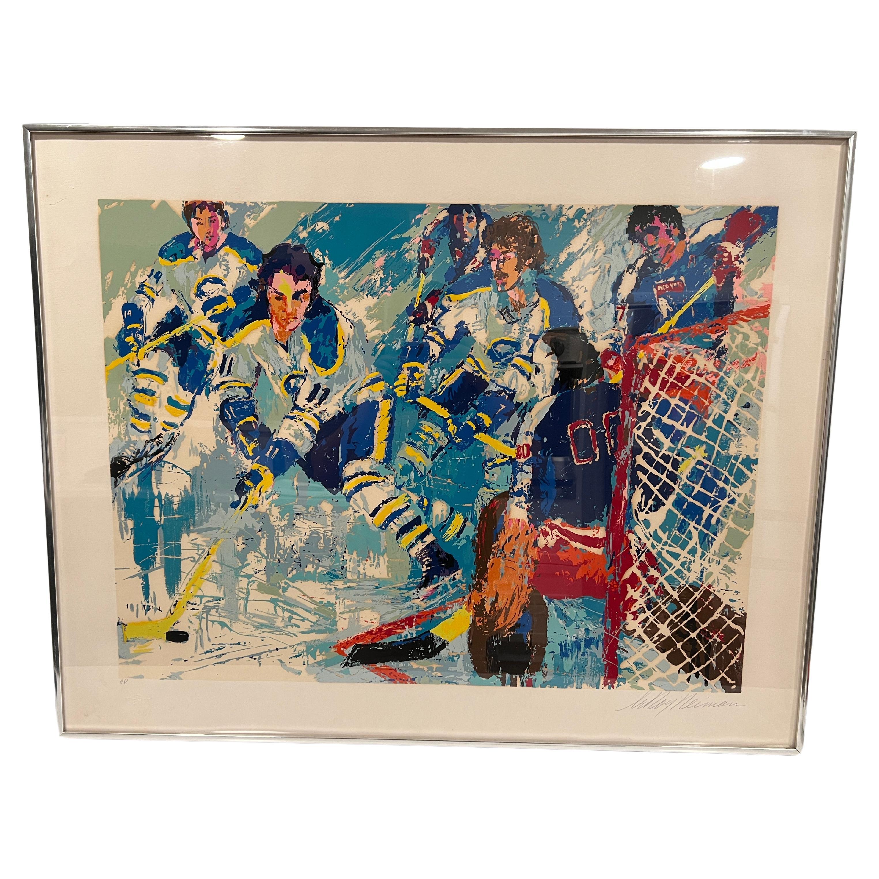 LeRoy Neiman "French Connection" Artist Proof Hockey Serigraph C. 1977 For Sale