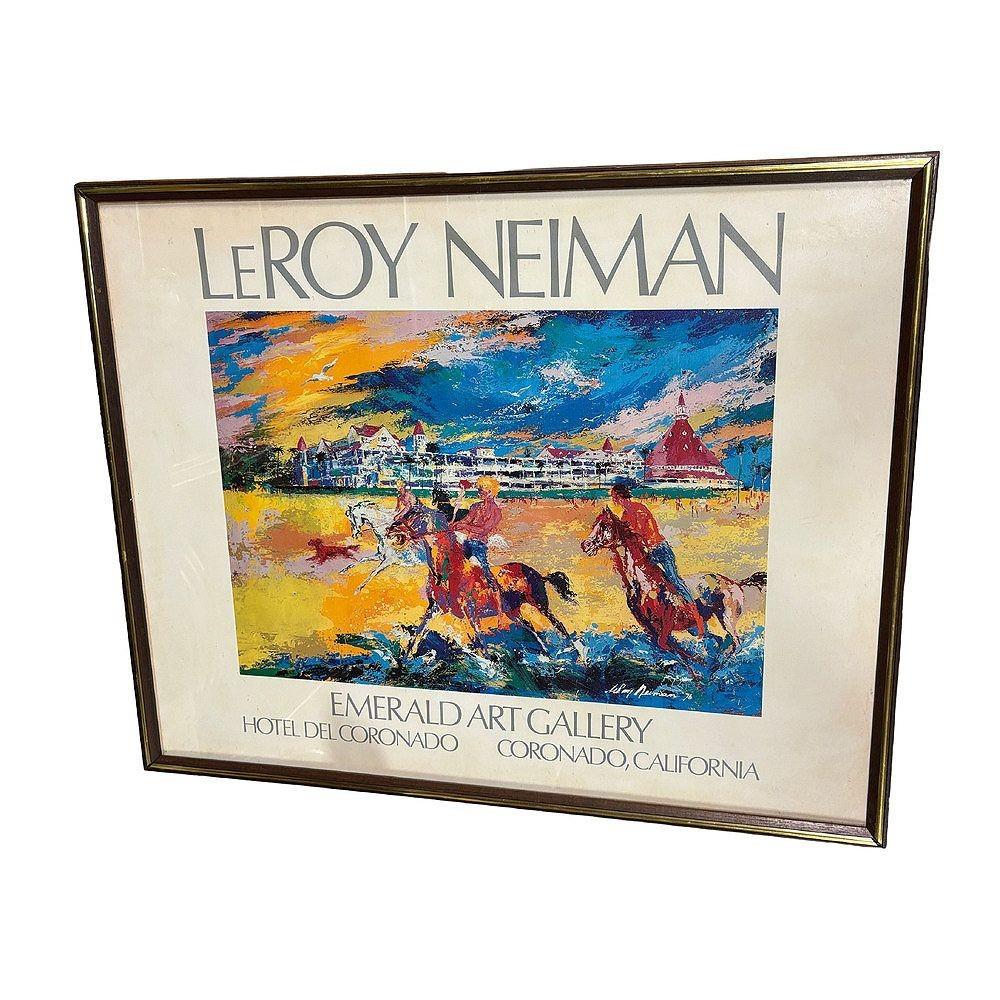 This framed poster print of LeRoy Neiman's *Hotel Del Coronado*, offered by Emerald Art Gallery, captures the vibrant colors and energetic brushstrokes Neiman is known for. The artwork showcases the historic California beachfront hotel with a lively