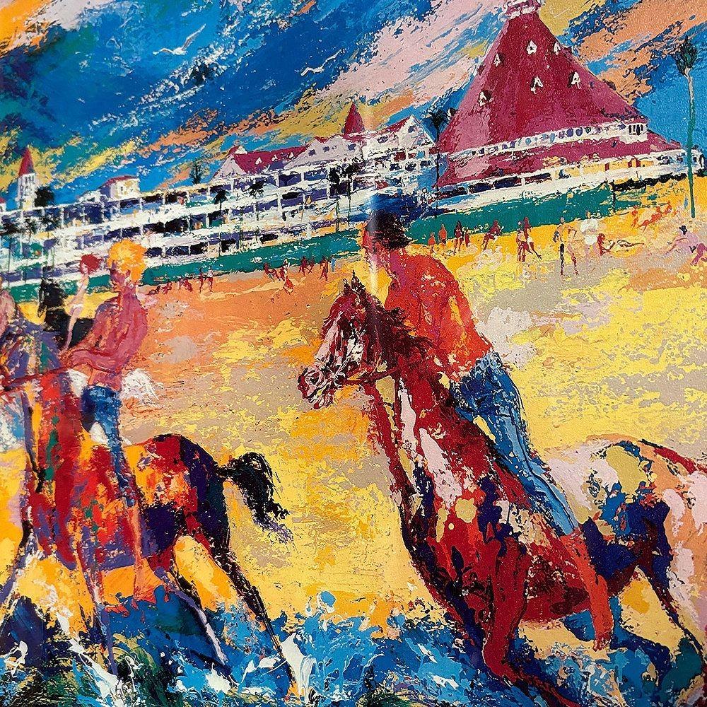 LeRoy Neiman Hotel Large Del Coronado Framed Poster Print by Emerald Art Gallery In Excellent Condition For Sale In Van Nuys, CA