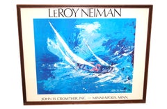 LeRoy Neiman John H. Crowther Sailboat Sea Signed Mid-Century Lithiograph 1977