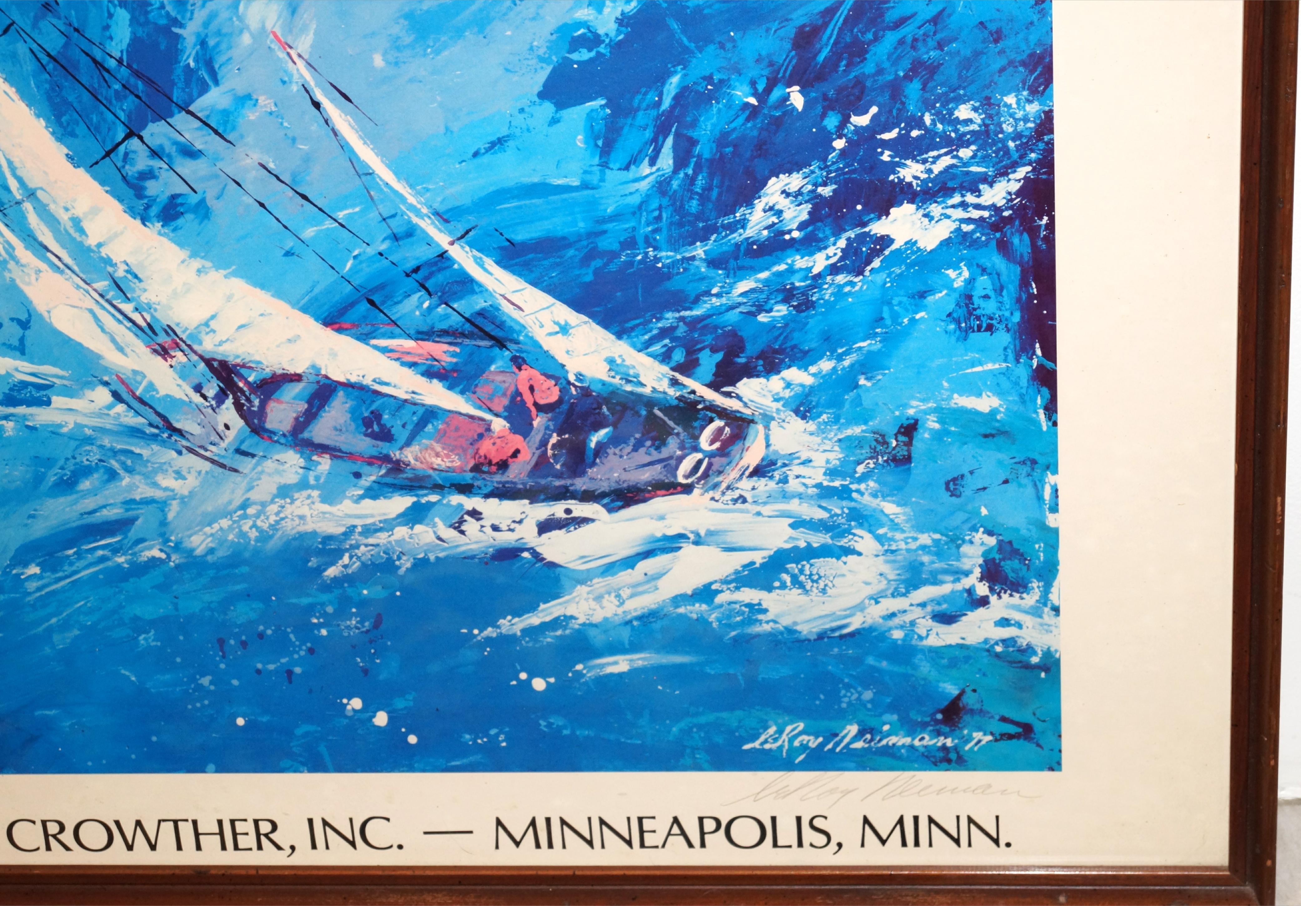 LeRoy Neiman John H. Crowther Velero Mar Firmado Litografía de mediados de siglo 1977 Desconocido en venta