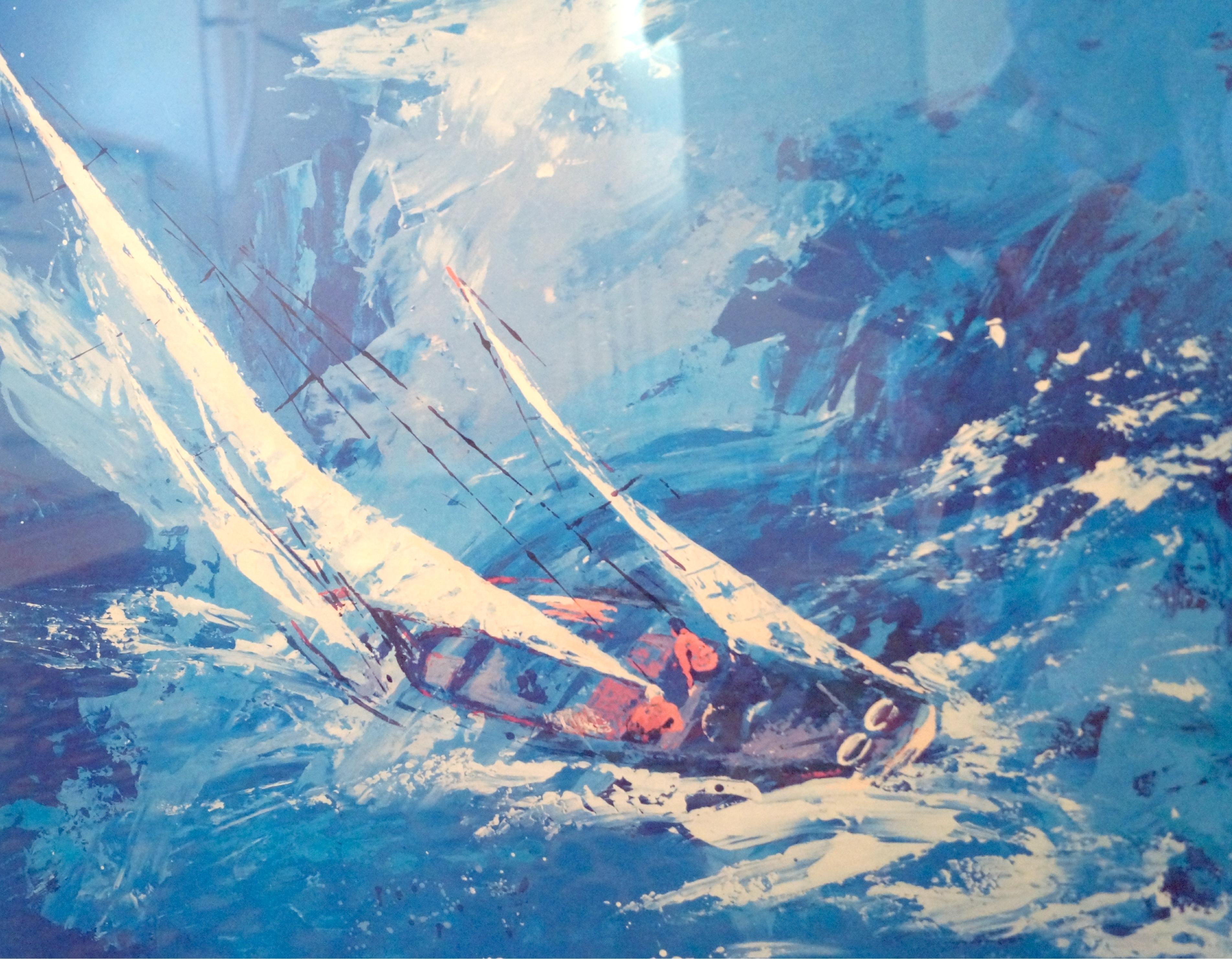 LeRoy Neiman John H. Crowther Velero Mar Firmado Litografía de mediados de siglo 1977 finales del siglo XX en venta