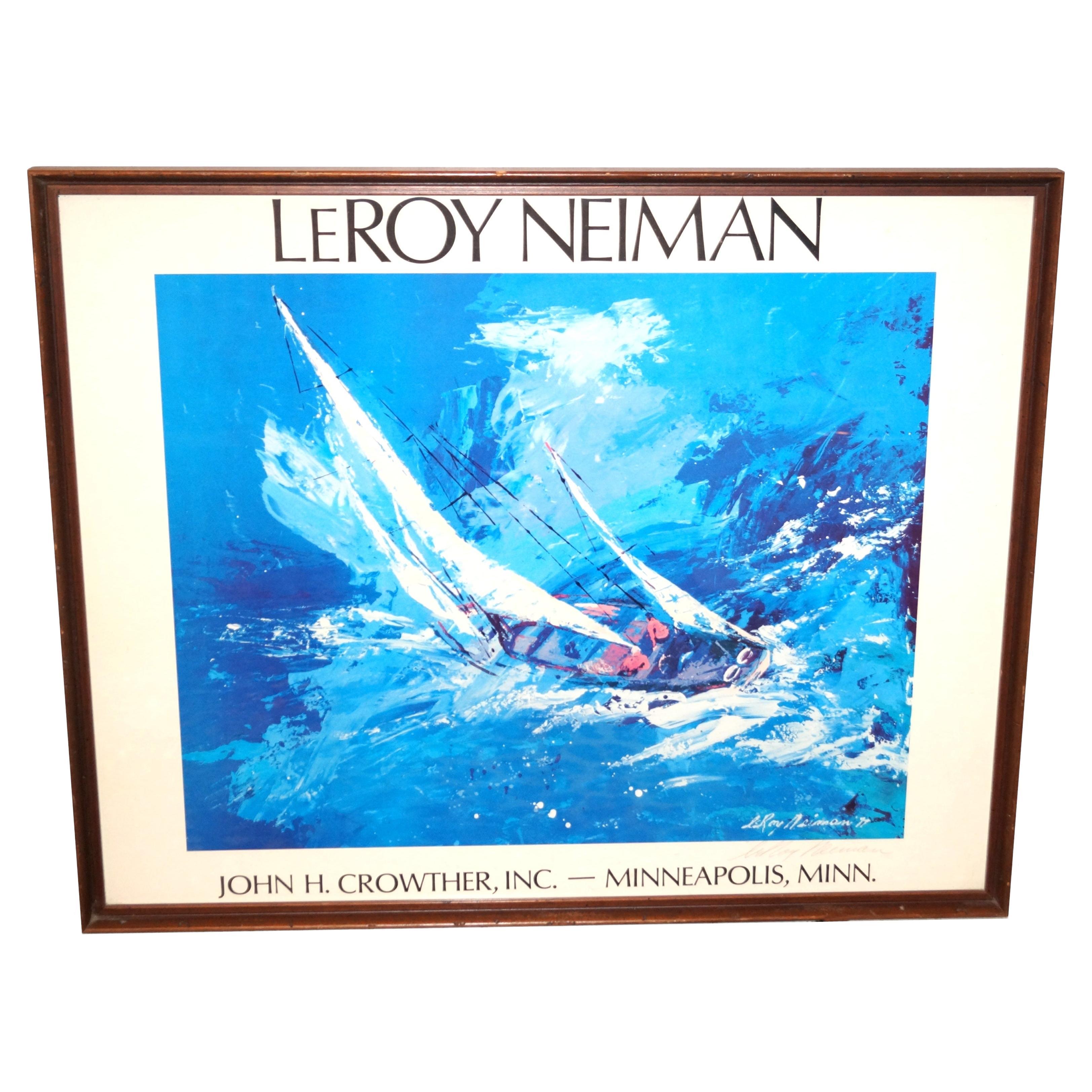 LeRoy Neiman John H. Crowther Sailboat Sea Signed Mid-Century Lithiograph 1977