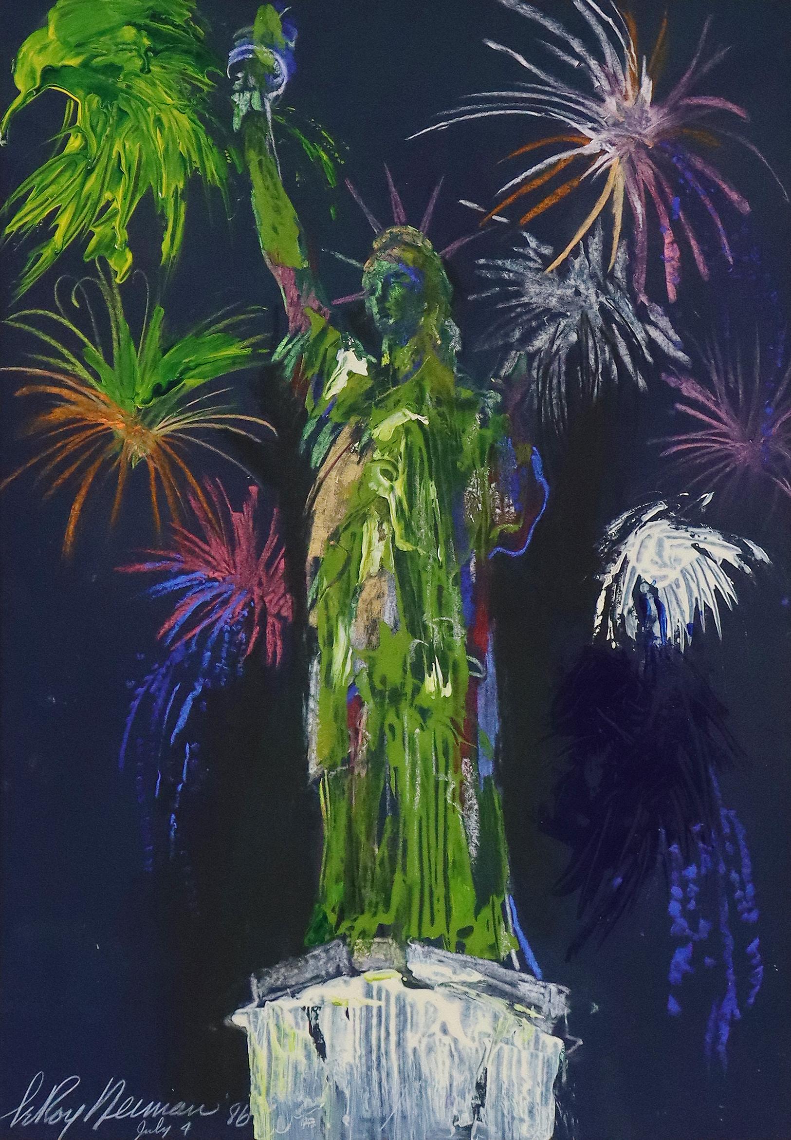Statue of Liberty - American Modern Mixed Media Art by Leroy Neiman