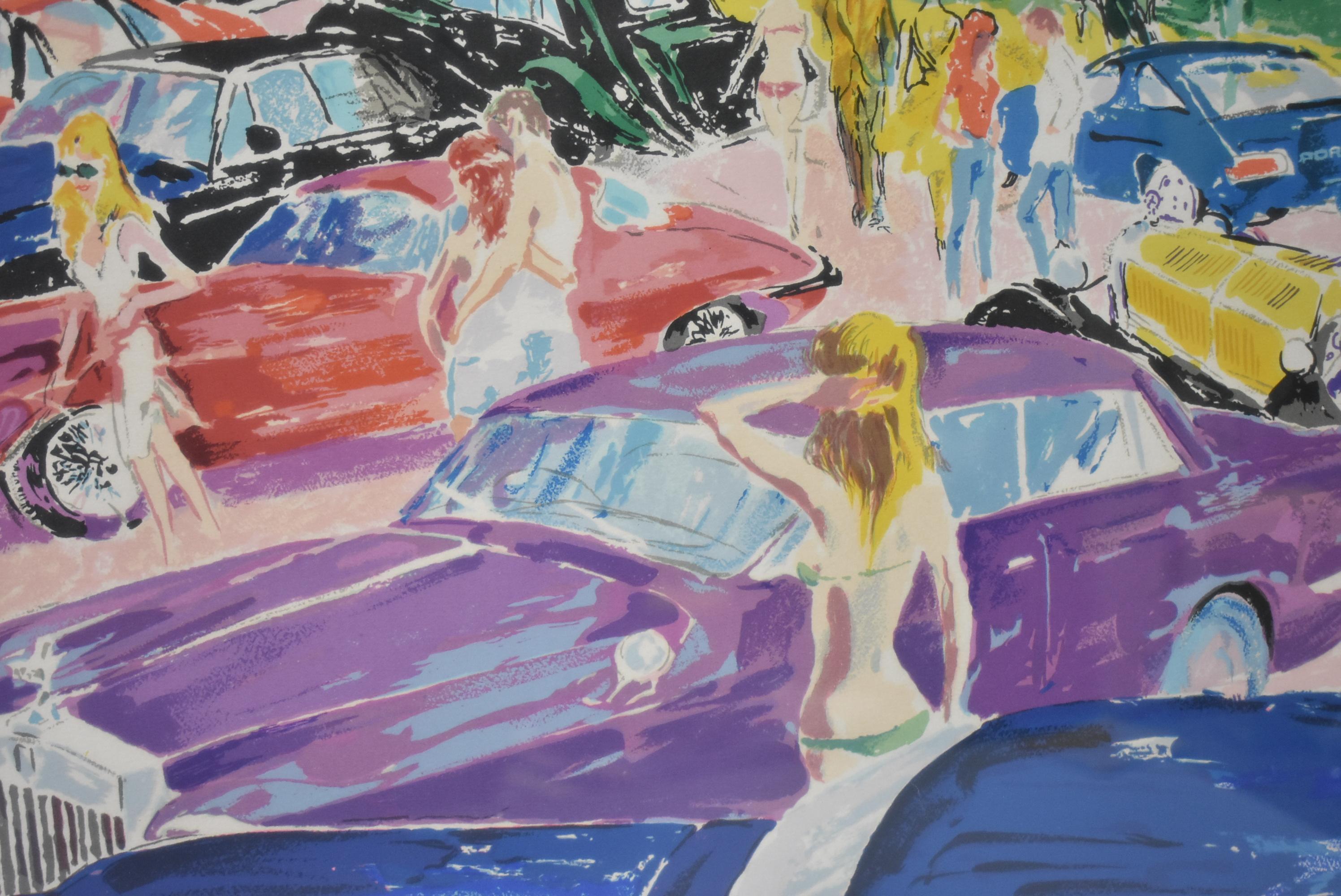 Leroy Neiman Monte Carlo Serigraph, 1982 Signed In Good Condition For Sale In Toledo, OH