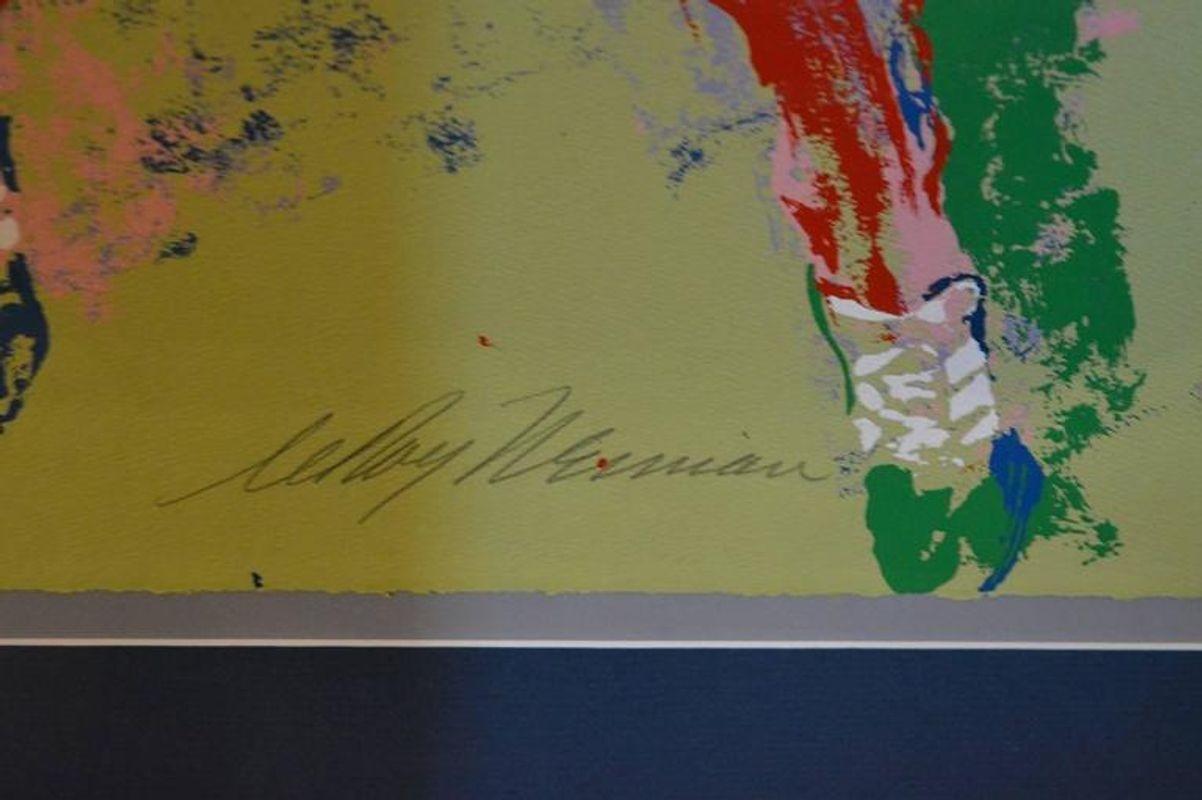 Leroy Neiman Olympic runner print. Signature and edition are signed in pencil on the piece. 13/175.