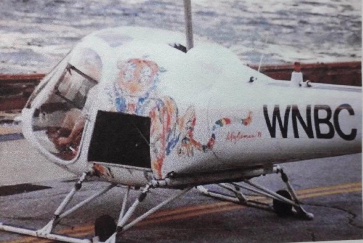 American Leroy Neiman, Original Painting One of a Kind Helicopter Fuselage Flying Tiger For Sale