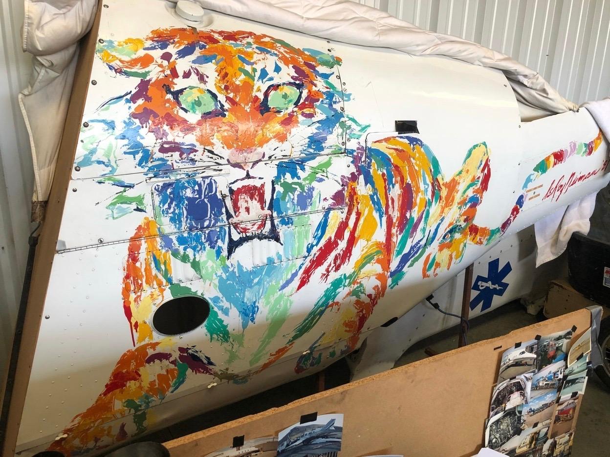 20th Century Leroy Neiman, Original Painting One of a Kind Helicopter Fuselage Flying Tiger For Sale