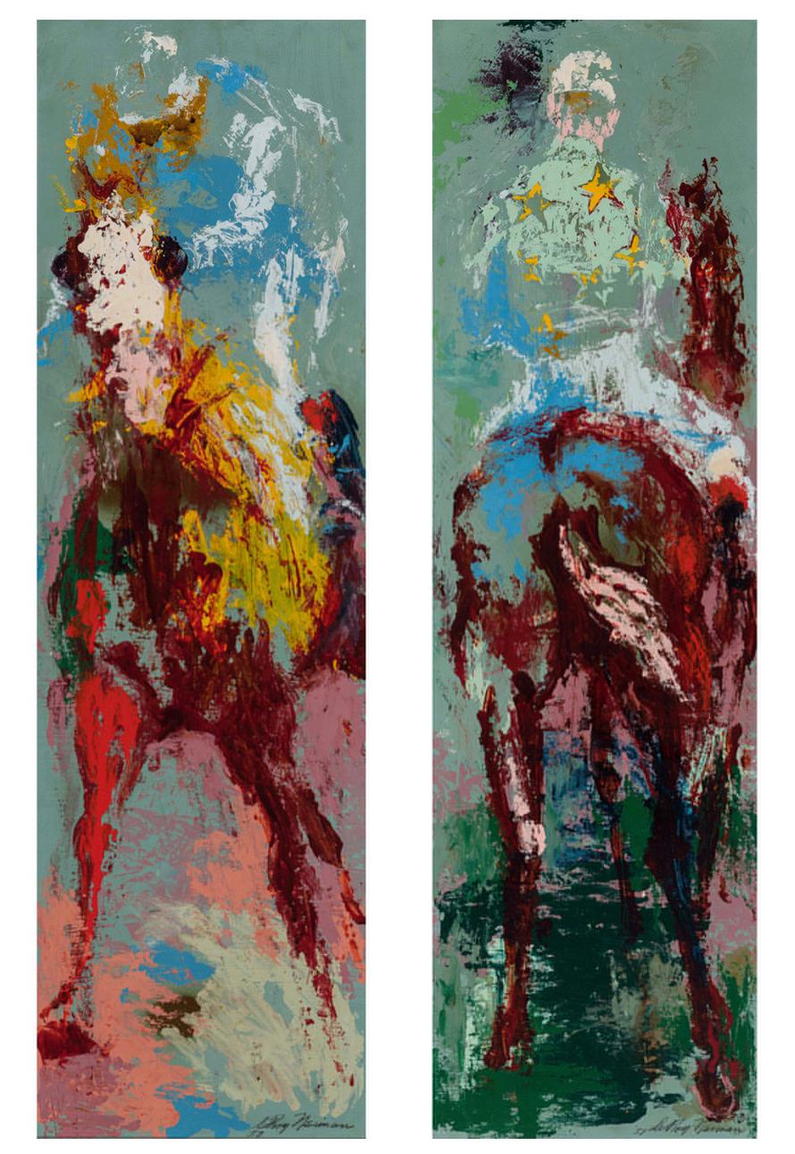Leroy Neiman Animal Painting - Going Out and Returning (A Pair)